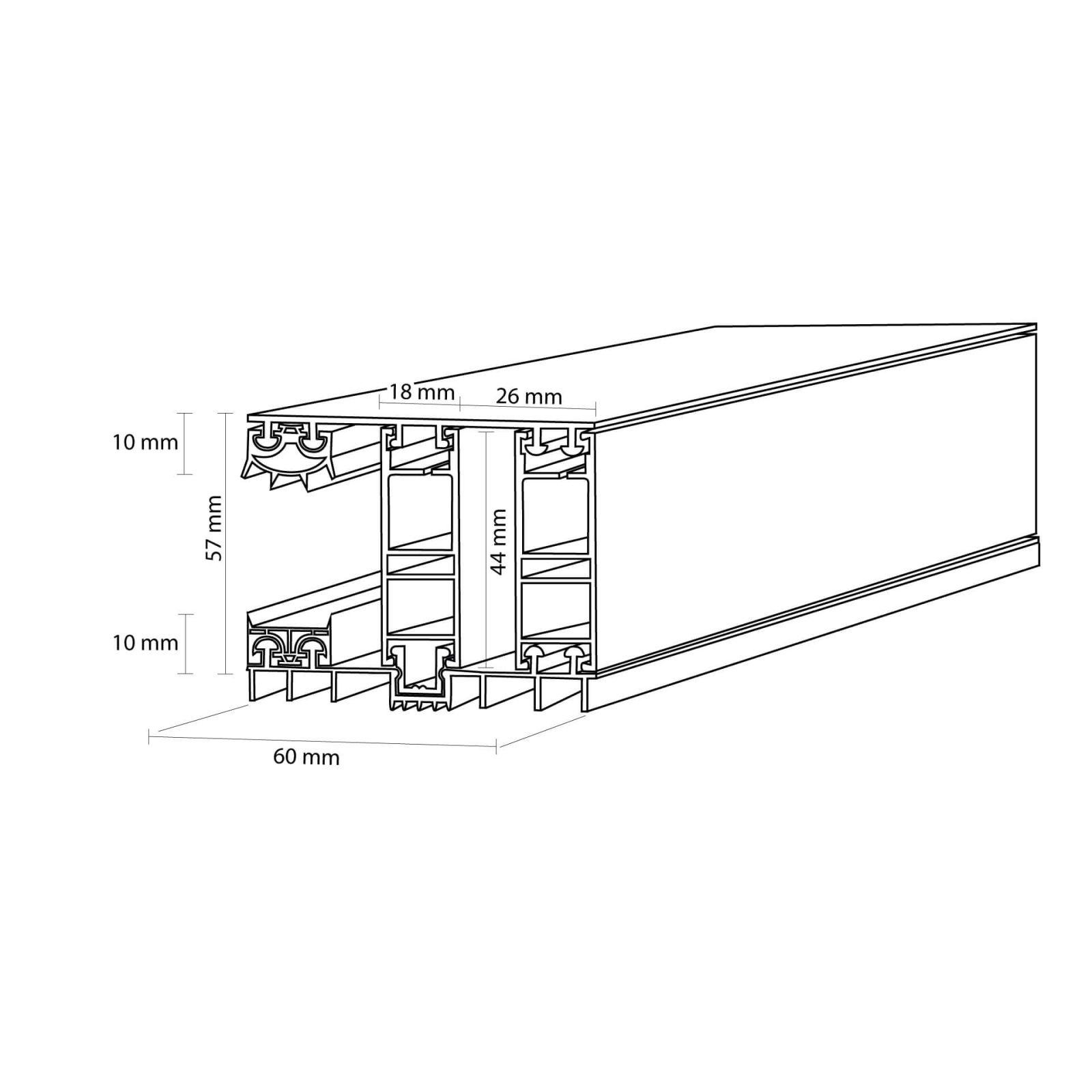 Mendig | Randprofiel | 25 mm | Thermo/Thermo | Aluminium | Blank | 2000 mm #3
