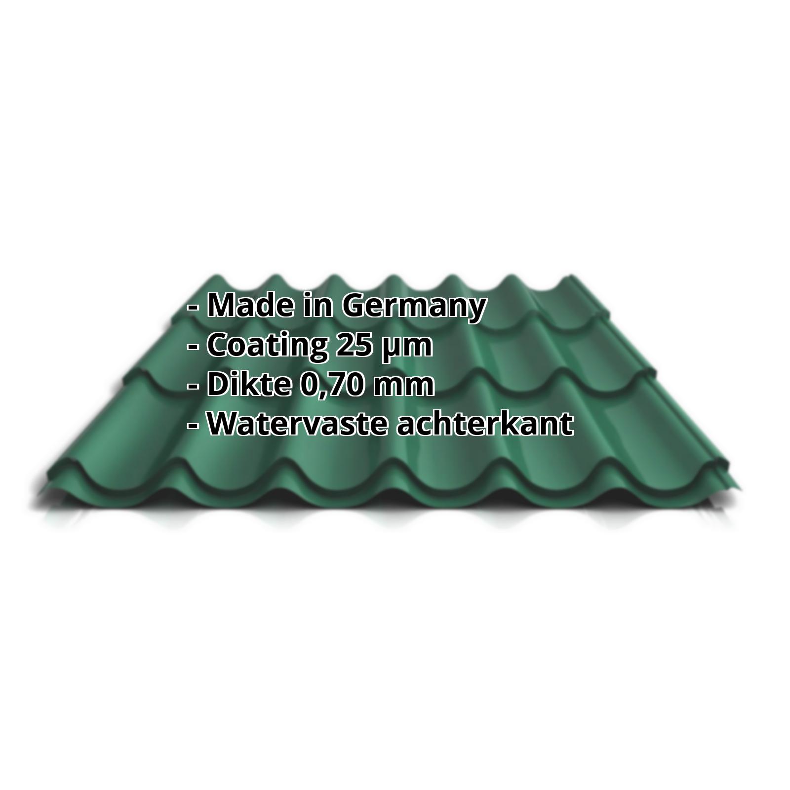 Dakpanplaat PA47/1060RT | 25 µm Polyester | Dak | Aluminium 0,70 mm | 6005 - Mosgroen #2