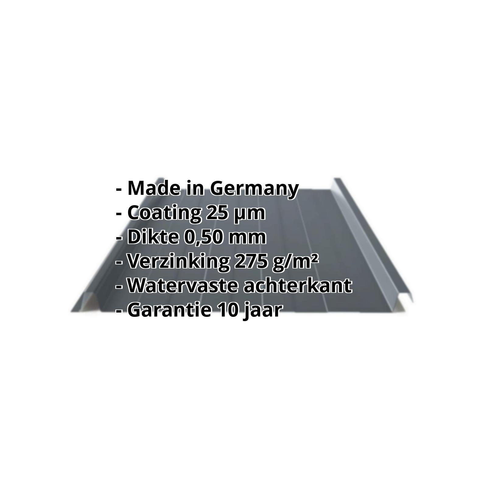 Damwandplaat felsprofiel PS33/500SR | 25 µm Polyester | Dak | Staal 0,50 mm | 7016 - Antracietgrijs #2