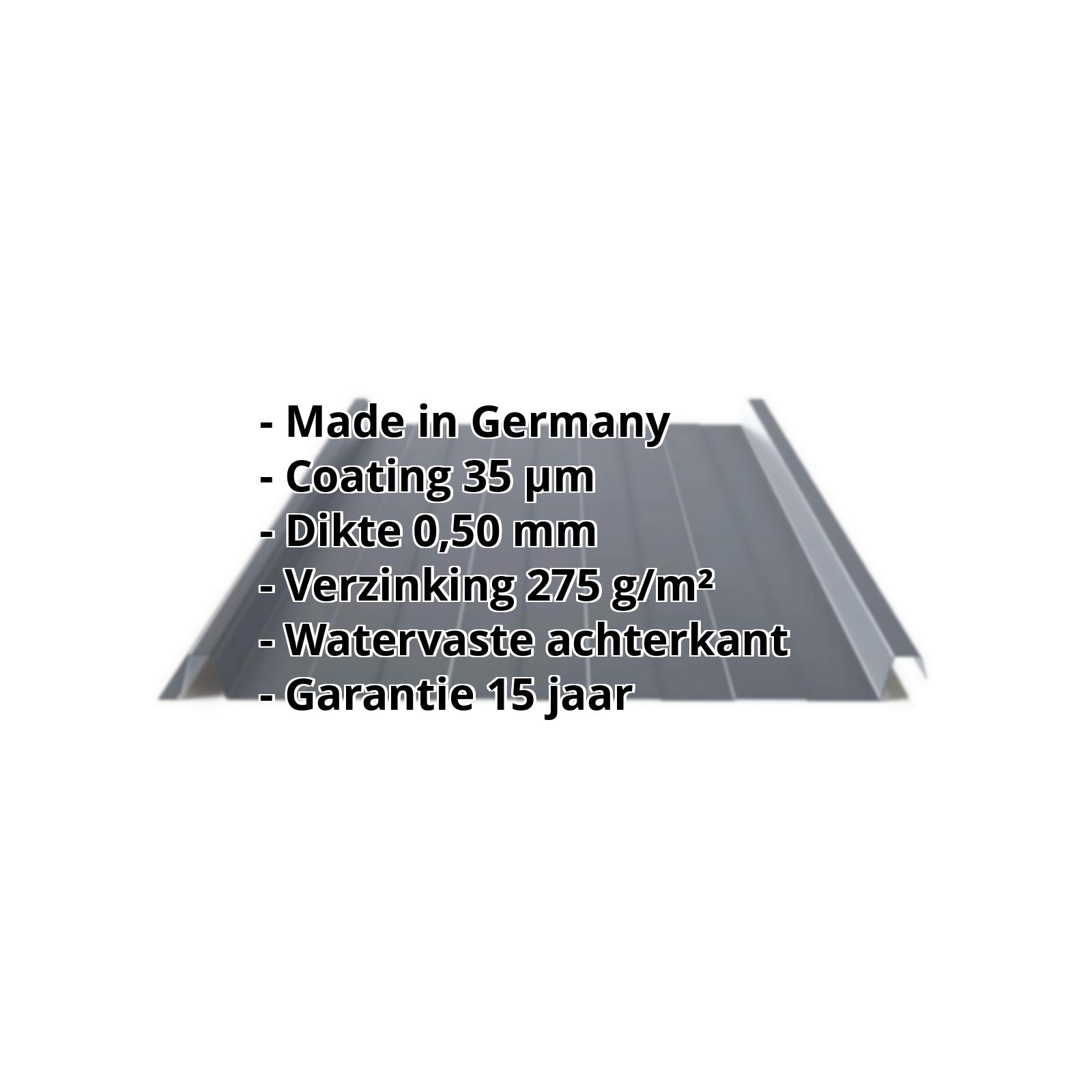 Damwandplaat felsprofiel PS33/500SR | 35 µm Mattpolyester | Dak | Staal 0,50 mm | 23 - Donkergrijs #2