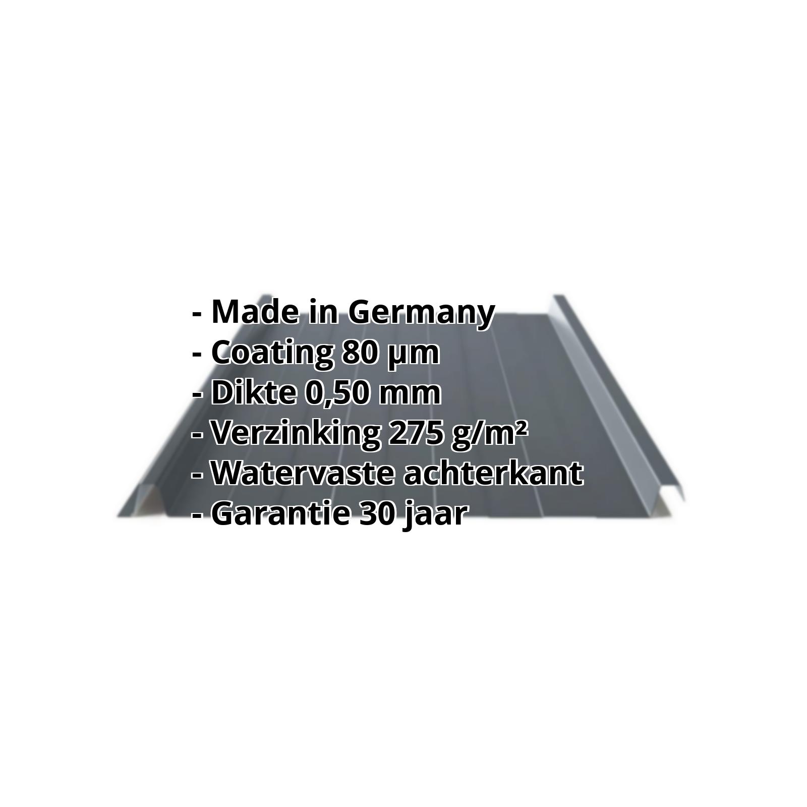 Damwandplaat felsprofiel PS33/500SR | 80 µm Shimoco | Dak | Staal 0,50 mm | 7016 - Antracietgrijs #2
