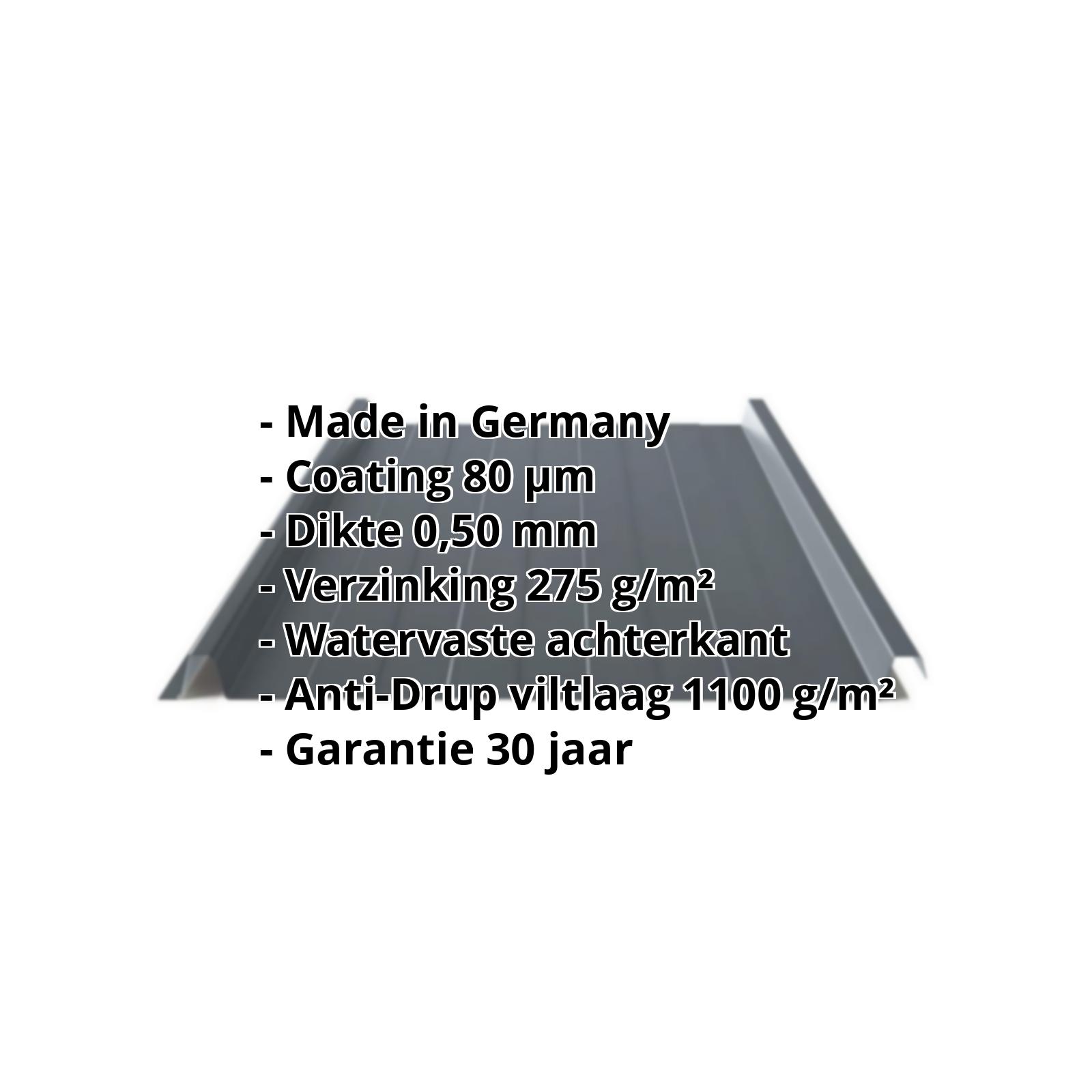 Damwandplaat felsprofiel PS33/500SRA | 80 µm Shimoco | Dak | Staal 0,50 mm | Anti-Drup | 7016 - Antracietgrijs #2
