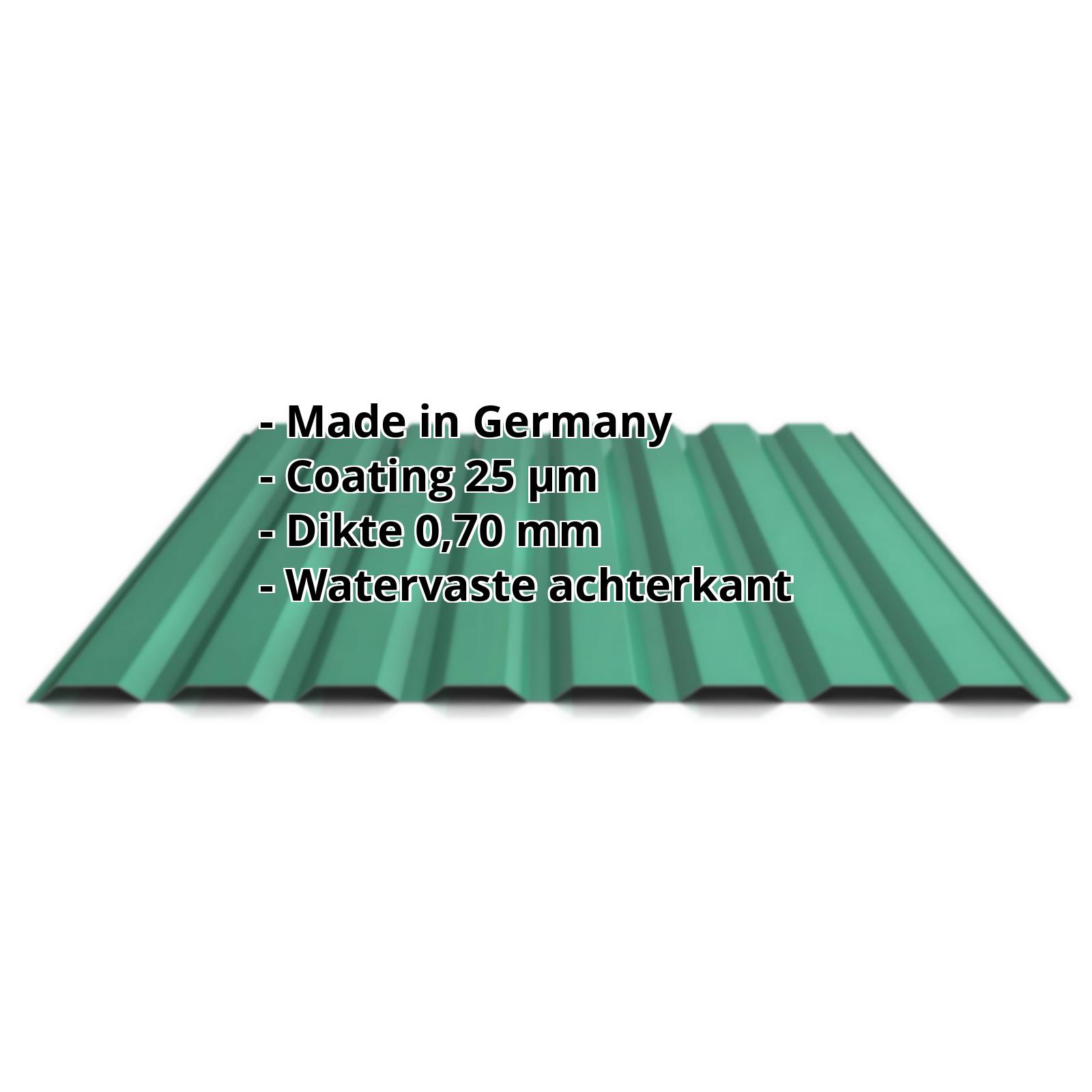 Damwandplaat PA20/1100TW | 25 µm Polyester | Gevel | Aluminium 0,70 mm | 6005 - Mosgroen #2