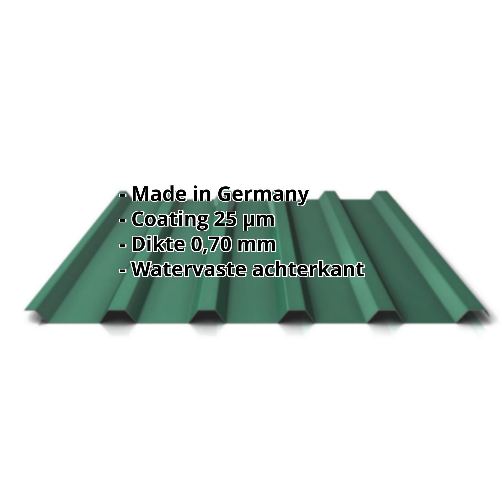 Damwandplaat PA35/1035TR | 25 µm Polyester | Dak | Aluminium 0,70 mm | 6005 - Mosgroen #2