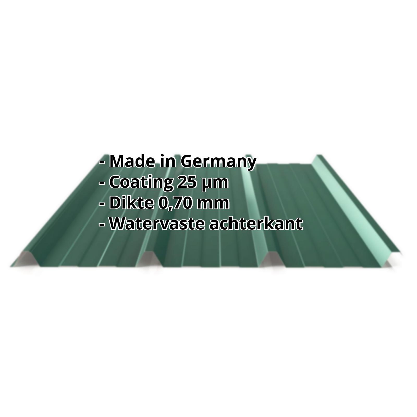 Damwandplaat PA45/1000TR | 25 µm Polyester | Dak | Aluminium 0,70 mm | 6005 - Mosgroen #2