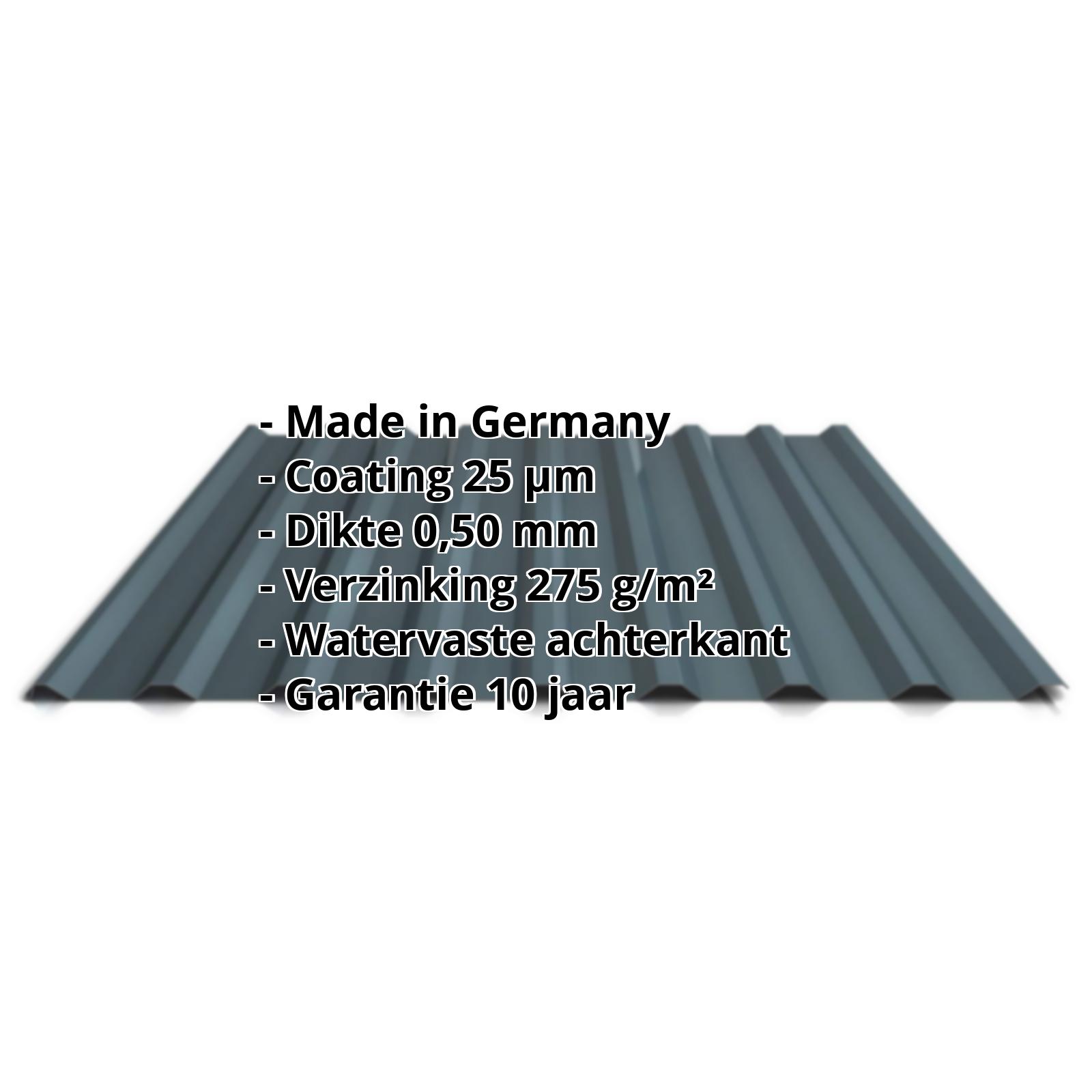 Damwandplaat PS20/1100TR | 25 µm Polyester | Dak | Staal 0,50 mm | 7016 - Antracietgrijs #2