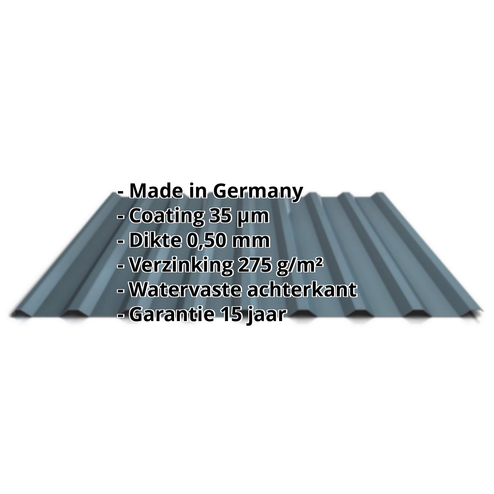 Damwandplaat PS20/1100TR | 35 µm Mattpolyester | Dak | Staal 0,50 mm | 23 - Donkergrijs #2