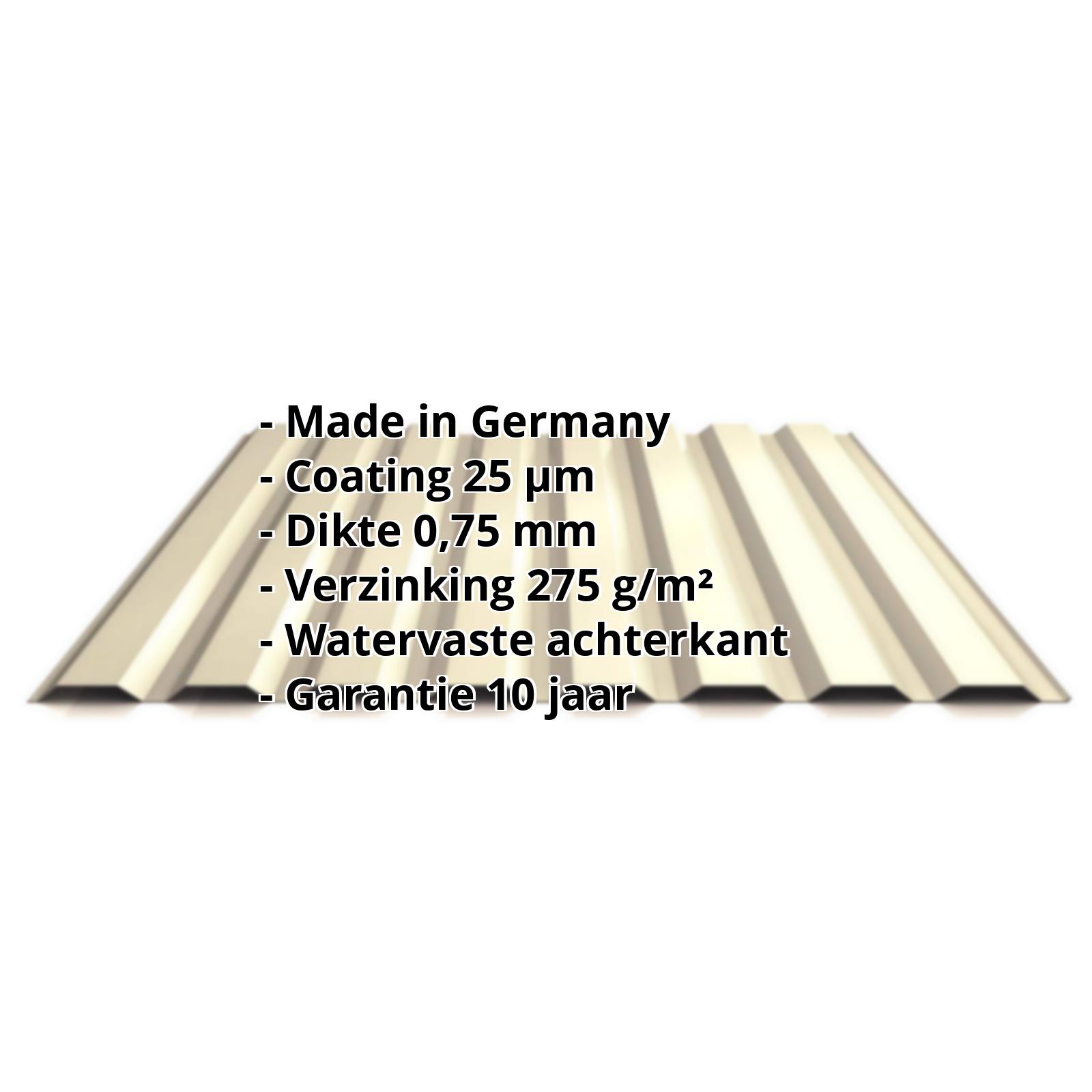 Damwandplaat PS20/1100TW | 25 µm Polyester | Gevel | Staal 0,75 mm | 1015 - Licht ivoorkleurig #2