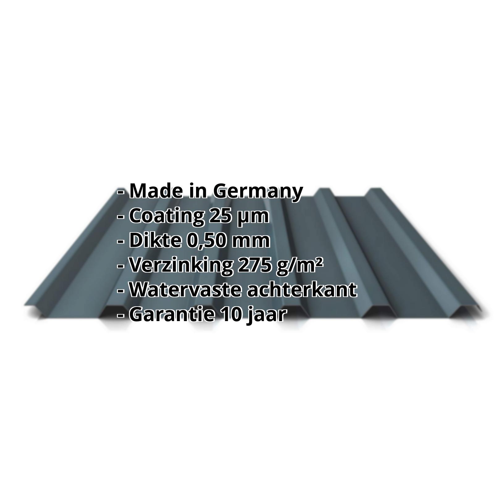 Damwandplaat PS35/1035TR | 25 µm Polyester | Dak | Staal 0,50 mm | 7016 - Antracietgrijs #2