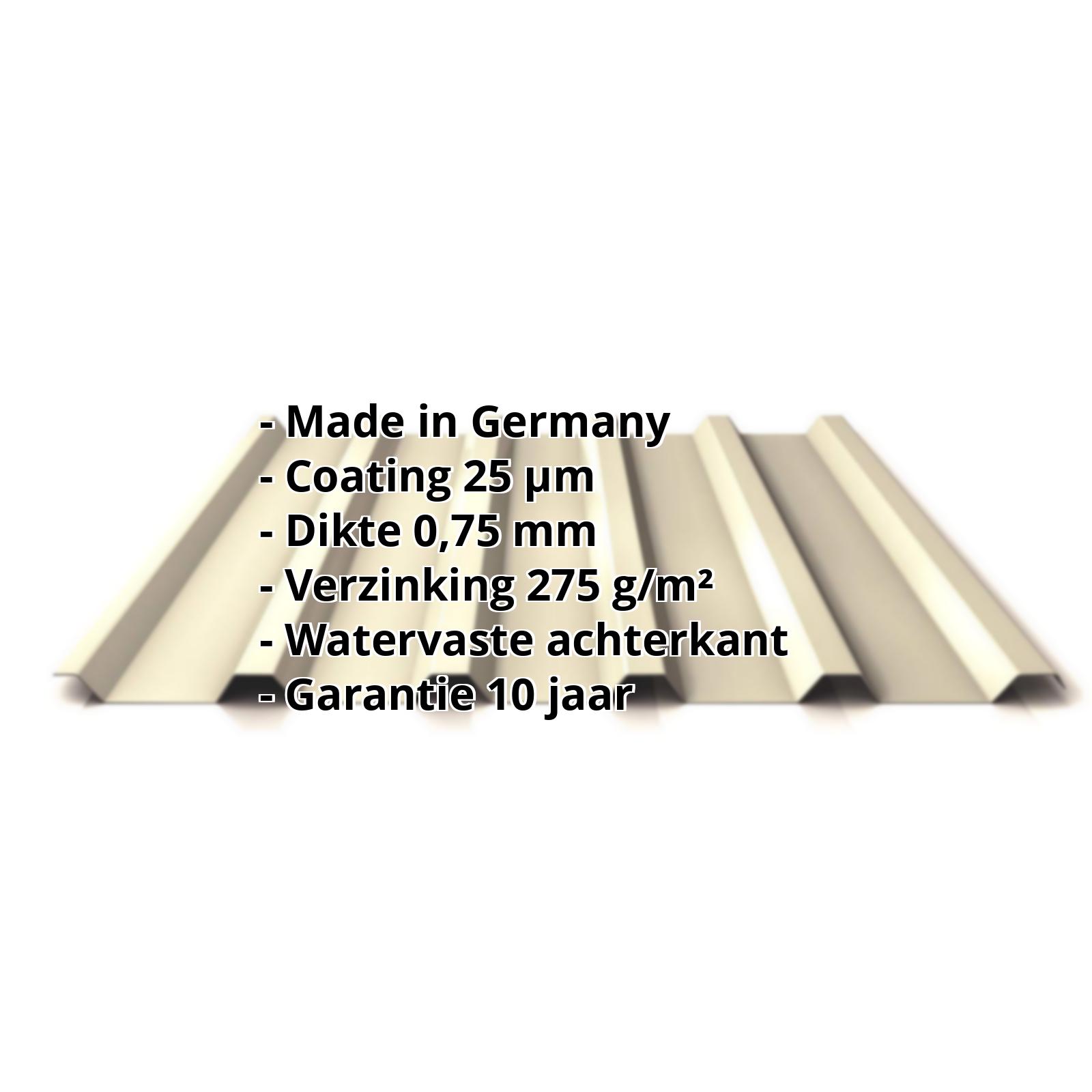 Damwandplaat PS35/1035TR | 25 µm Polyester | Dak | Staal 0,75 mm | 1015 - Licht ivoorkleurig #2
