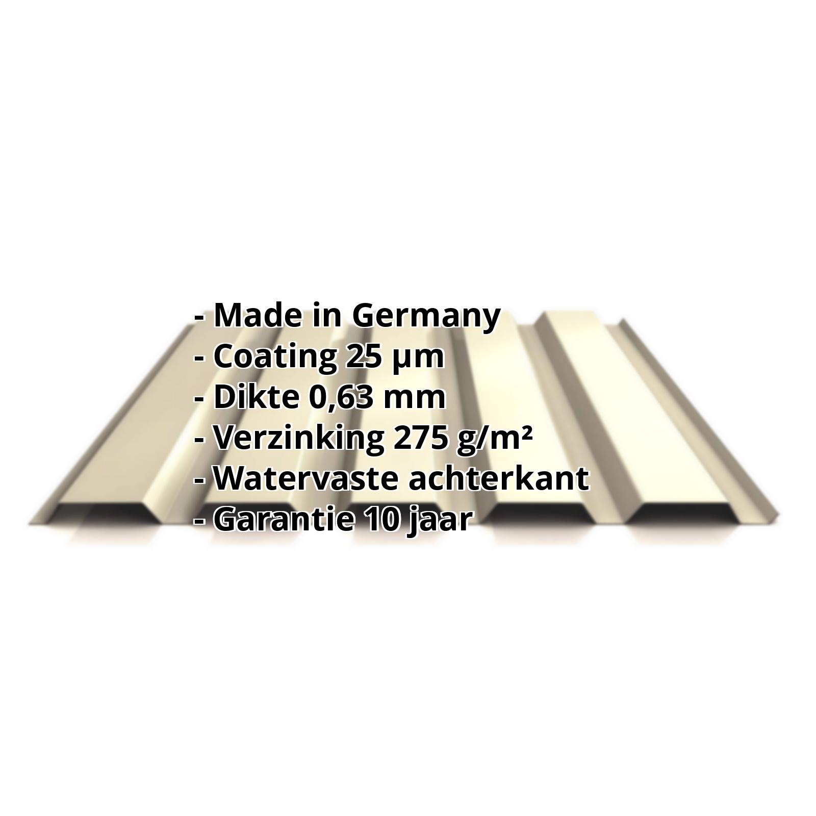 Damwandplaat PS35/1035TW | 25 µm Polyester | Gevel | Staal 0,63 mm | 1015 - Licht ivoorkleurig #2