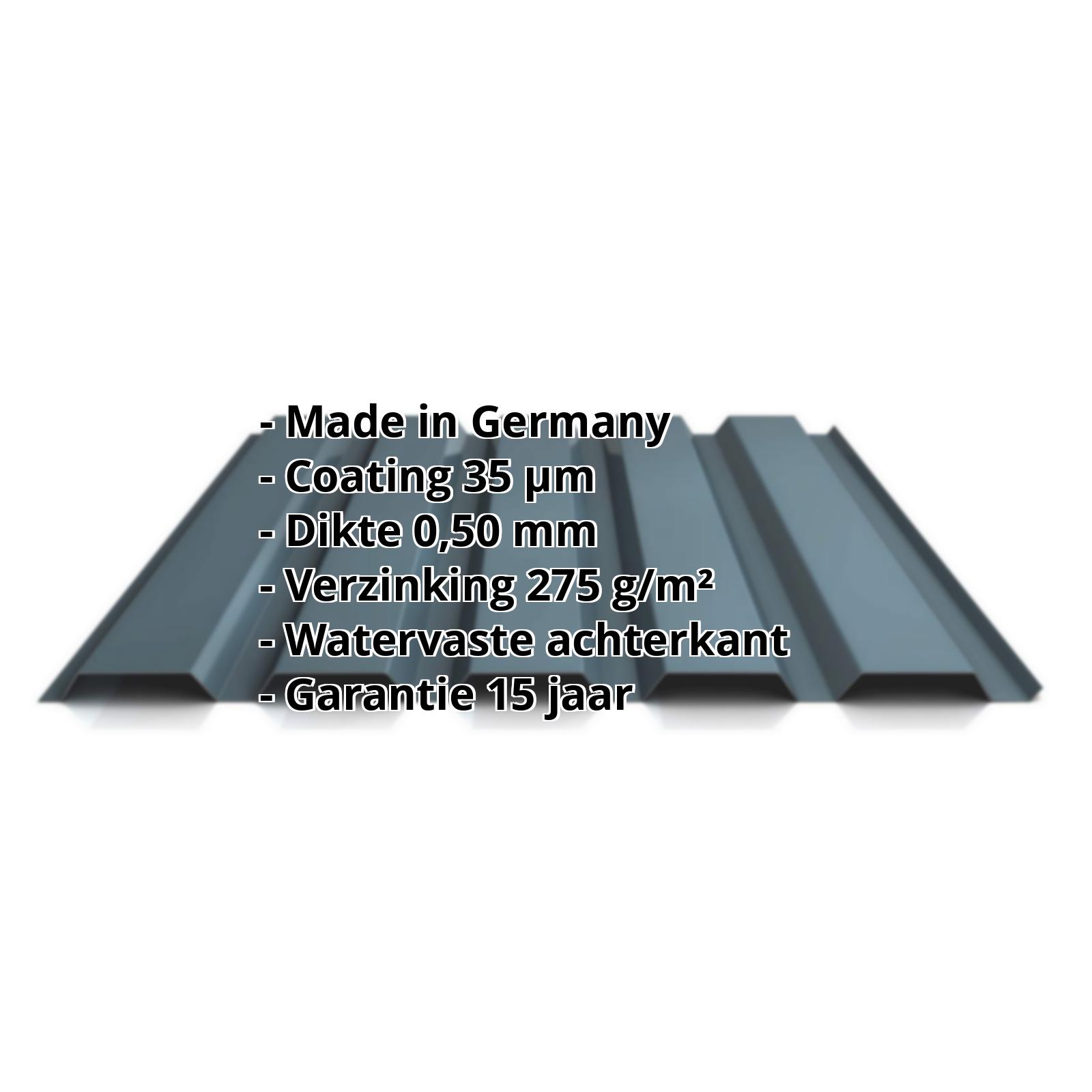 Damwandplaat PS35/1035TW | 35 µm Mattpolyester | Gevel | Staal 0,50 mm | 23 - Donkergrijs #2