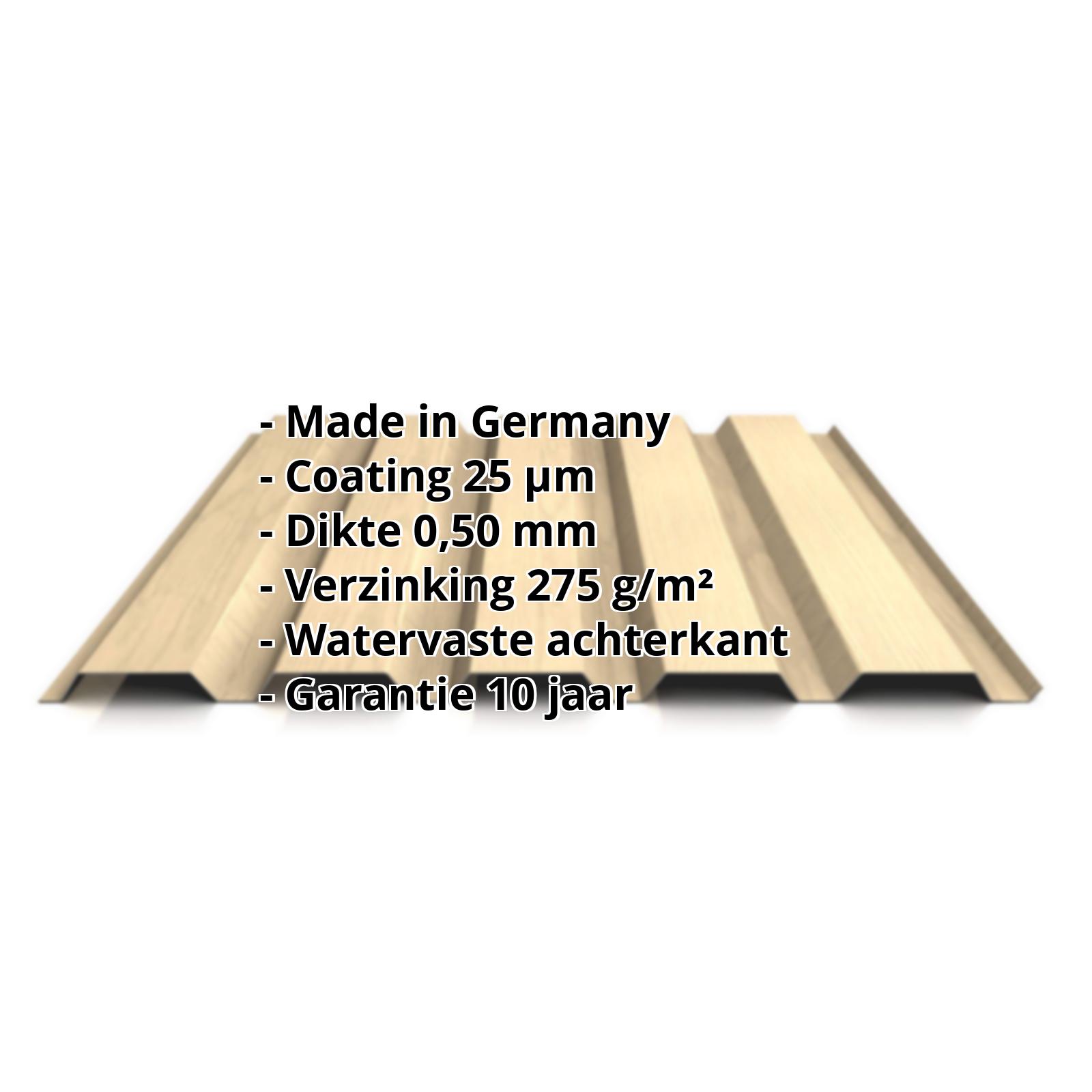 Damwandplaat PS35/1035TW | 35 µm Structuurpolyester | Gevel | Staal 0,50 mm | Houtlook - Ahorn #2