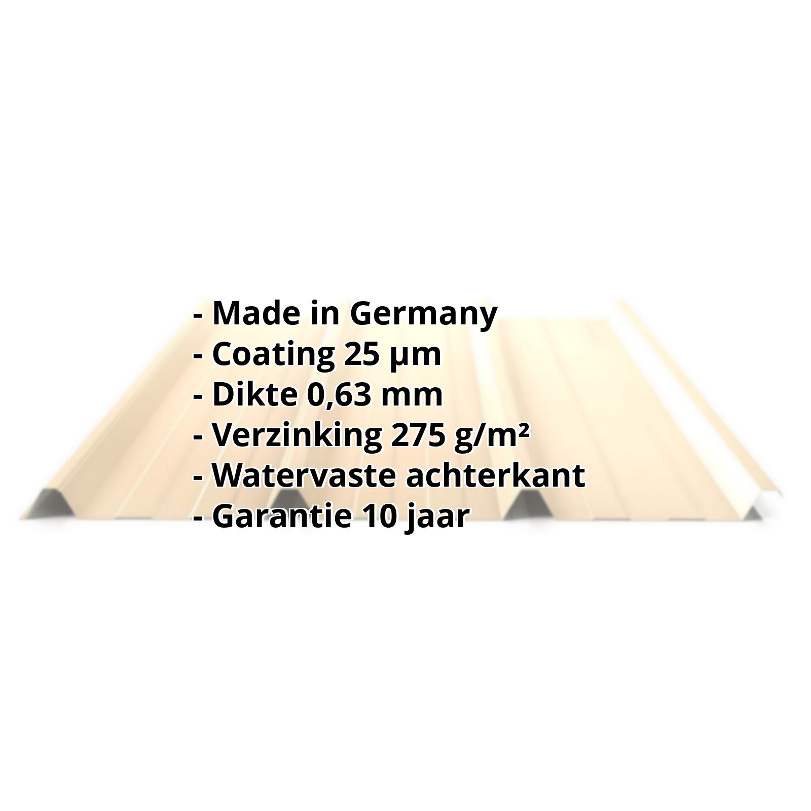 Damwandplaat PS45/1000TR | 25 µm Polyester | Dak | Staal 0,63 mm | 1015 - Licht ivoorkleurig #2