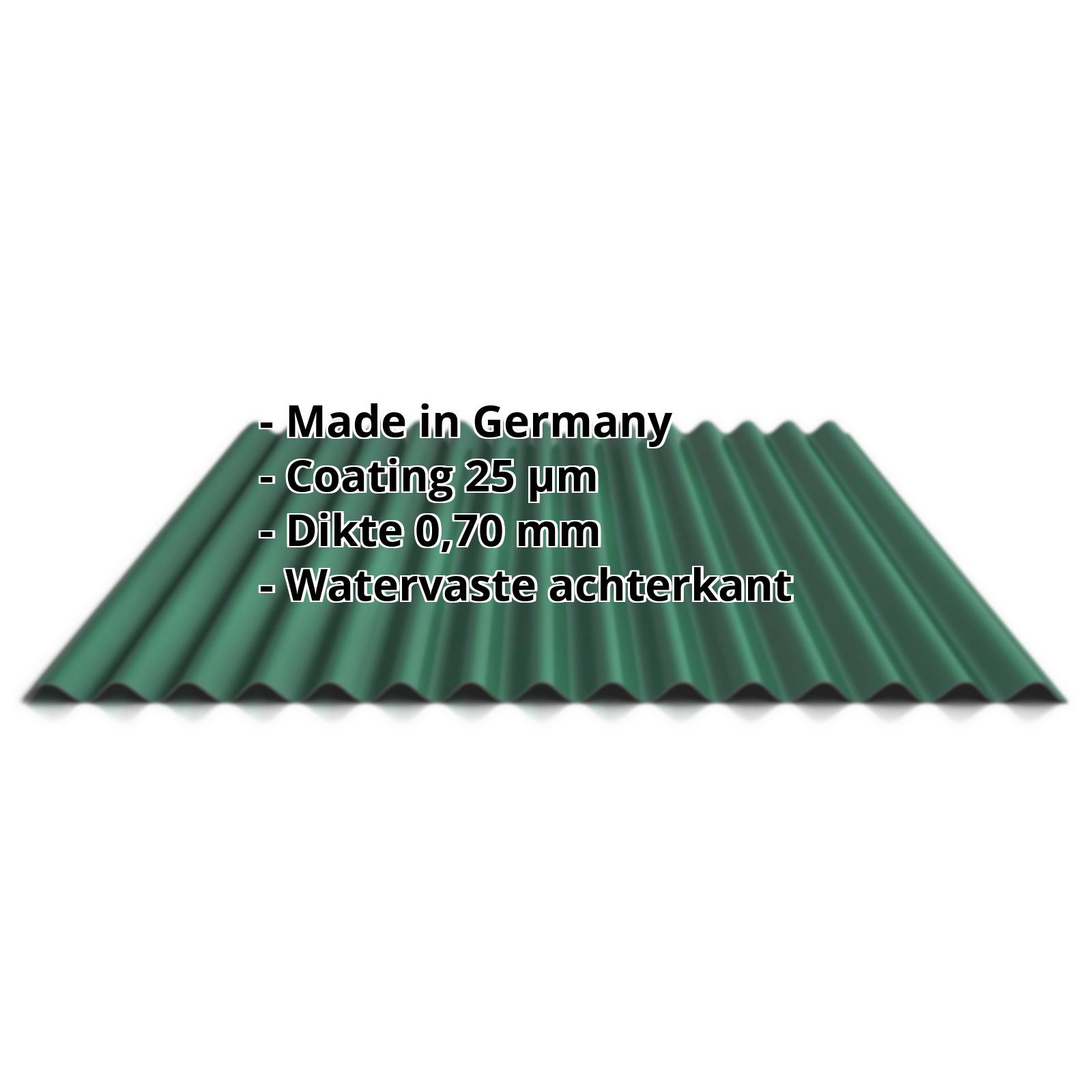 Golfplaat PA18/1064CW | 25 µm Polyester | Gevel | Aluminium 0,70 mm | 6005 - Mosgroen #2