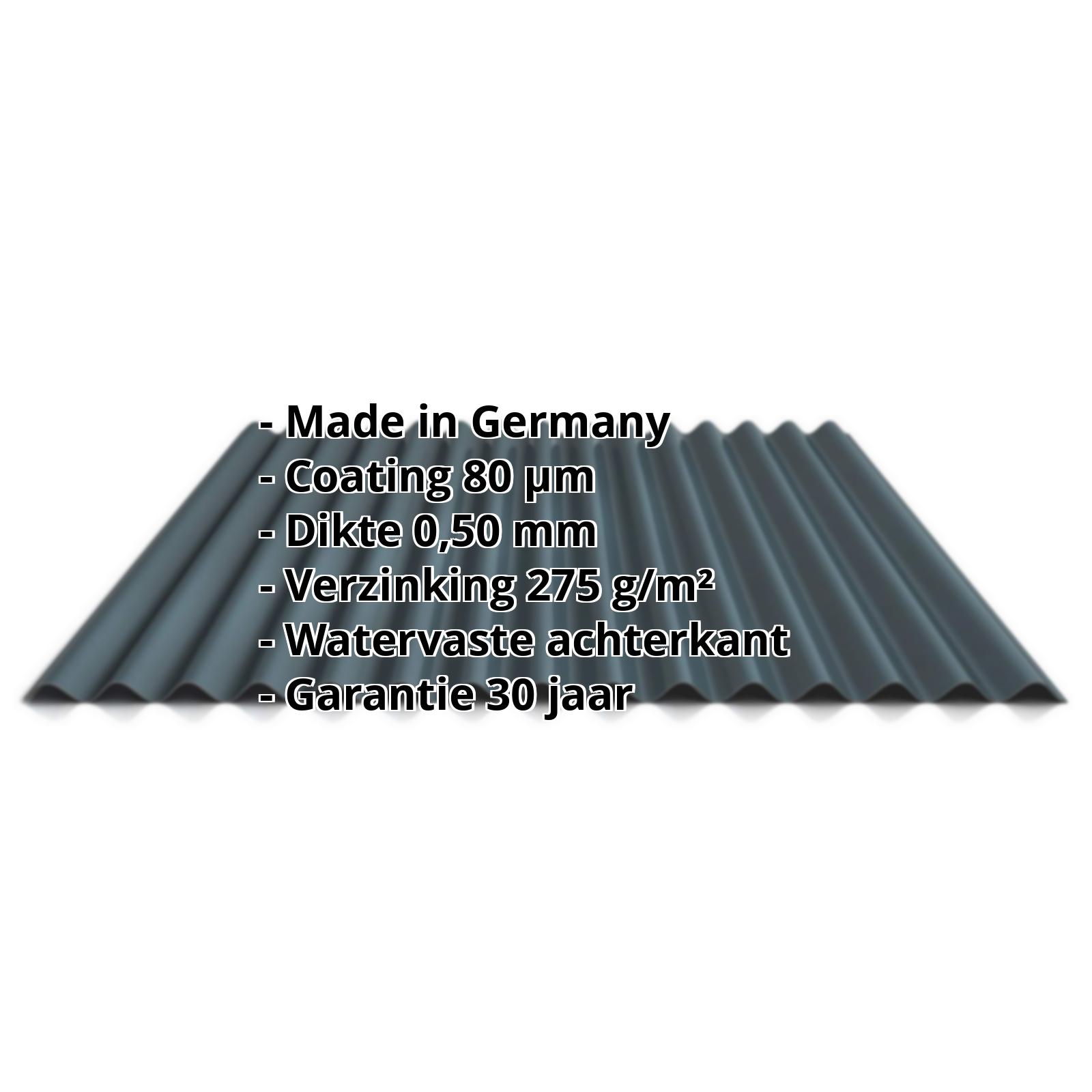 Golfplaat PS18/1064CW | 80 µm Shimoco | Gevel | Staal 0,50 mm | 7016 - Antracietgrijs #2