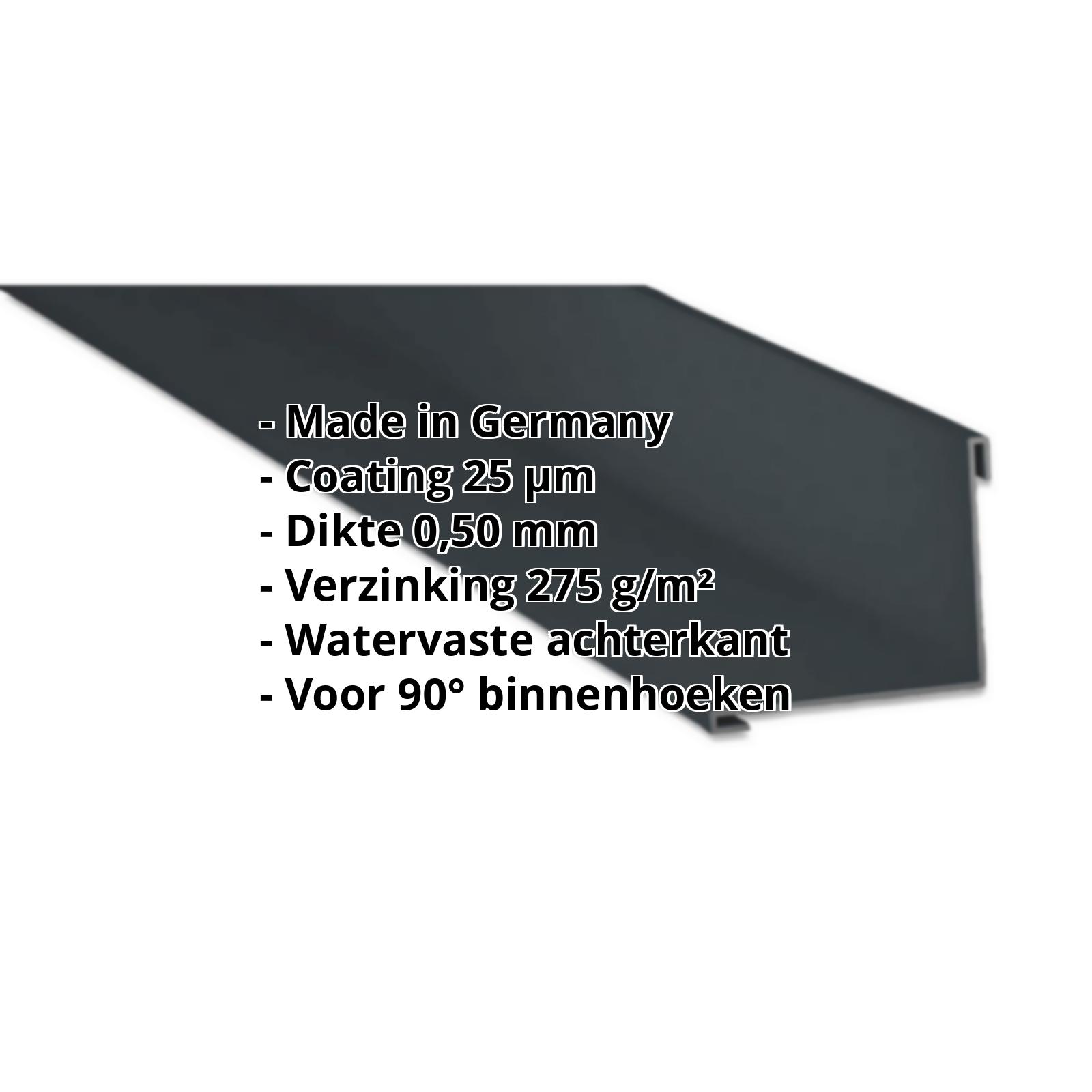 Binnenhoek | 115 x 115 x 2000 mm | Staal 0,50 mm | 25 µm Polyester | 7016 - Antracietgrijs #2