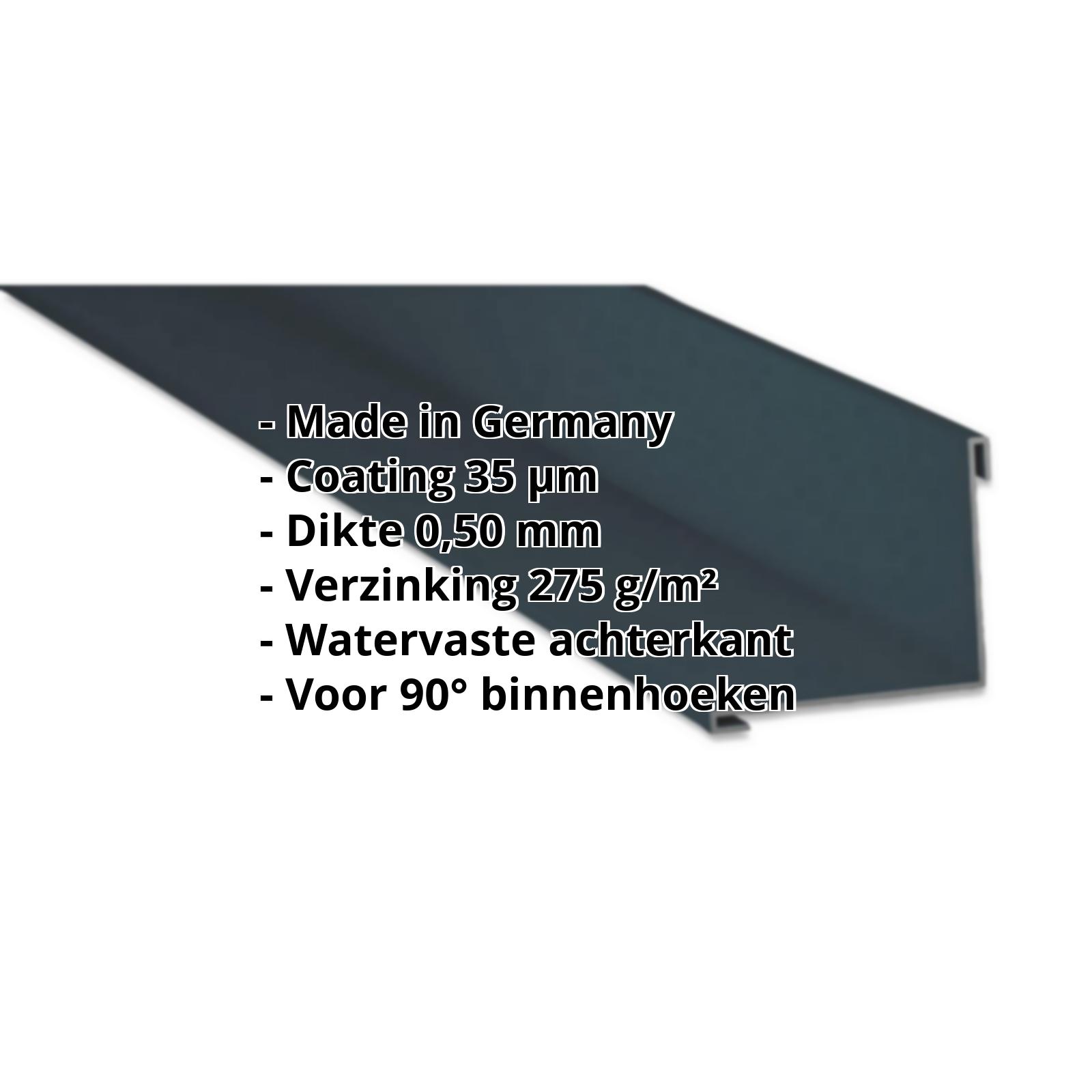 Binnenhoek | 35 µm Mattpolyester | 115 x 115 x 2000 mm | Staal 0,50 mm | 23 - Donkergrijs #2