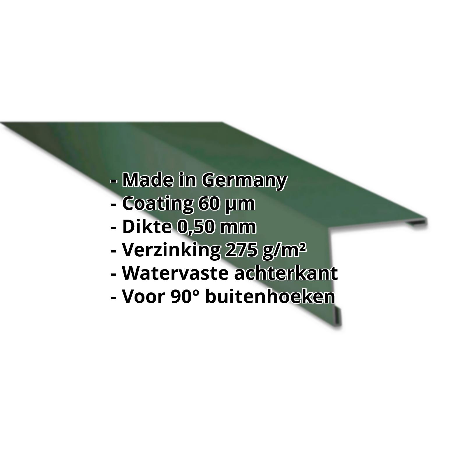 Buitenhoek | 60 µm TTHD | 115 x 115 mm | Staal 0,50 mm | 6005 - Mosgroen #2