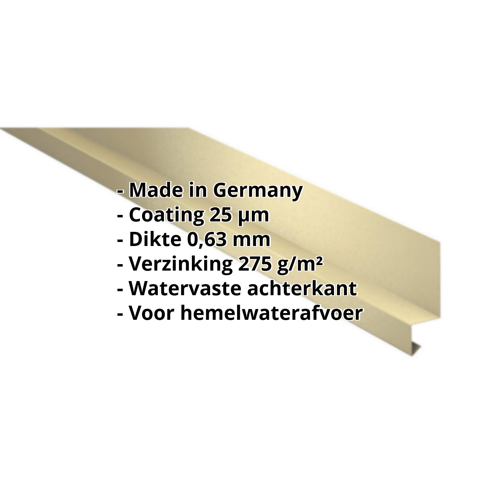 Dorpel | 25 µm Polyester | 50 x 25 x 20 mm | 100° | Staal 0,63 mm | 1015 - Licht ivoorkleurig #2