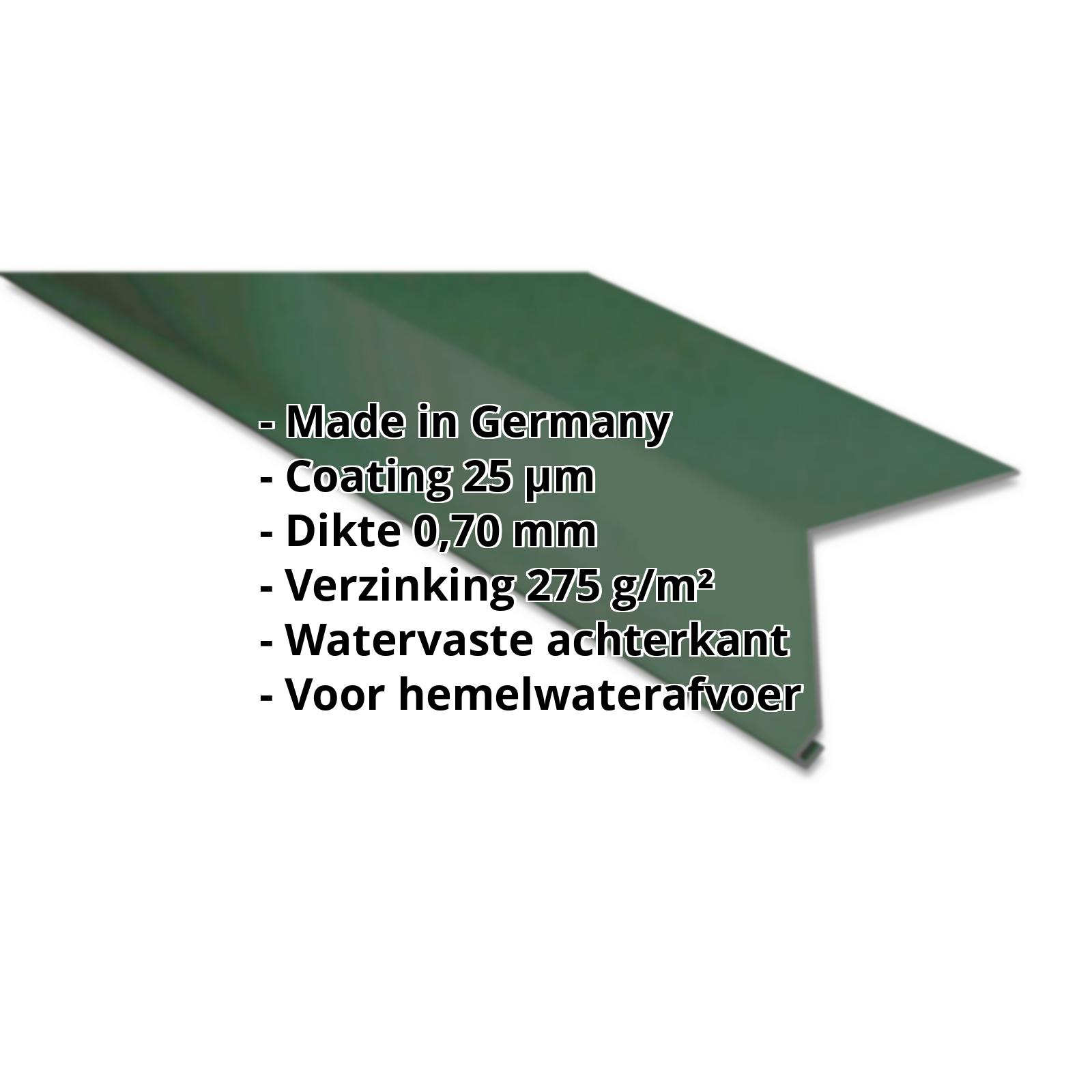 Druiplijst | 50 x 50 mm | 100° | Aluminium 0,70 mm | 25 µm Polyester | 6005 - Mosgroen #2