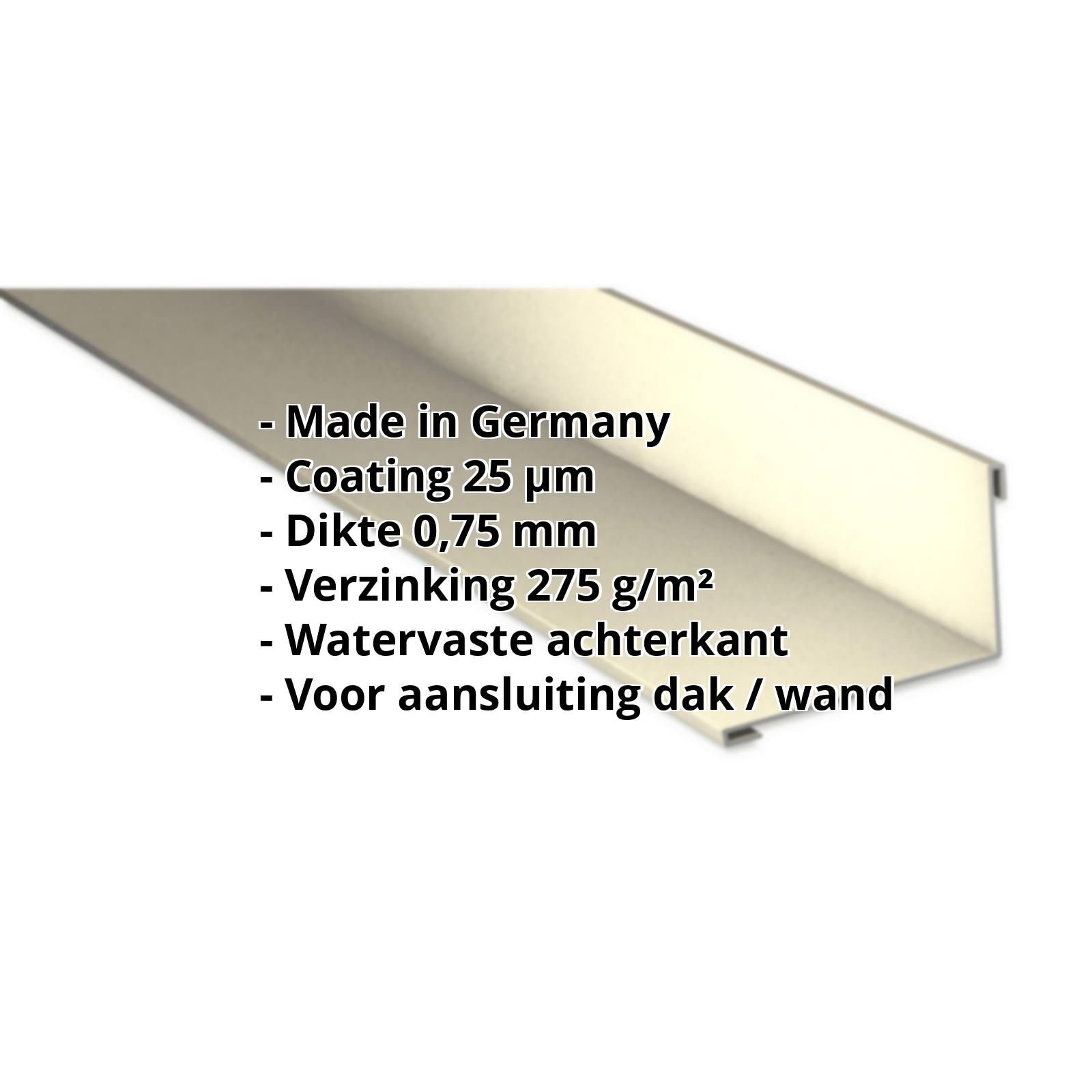 Muuraansluiting | 25 µm Polyester | 160 x 115 mm | 95° | Staal 0,75 mm | 1015 - Licht ivoorkleurig #2
