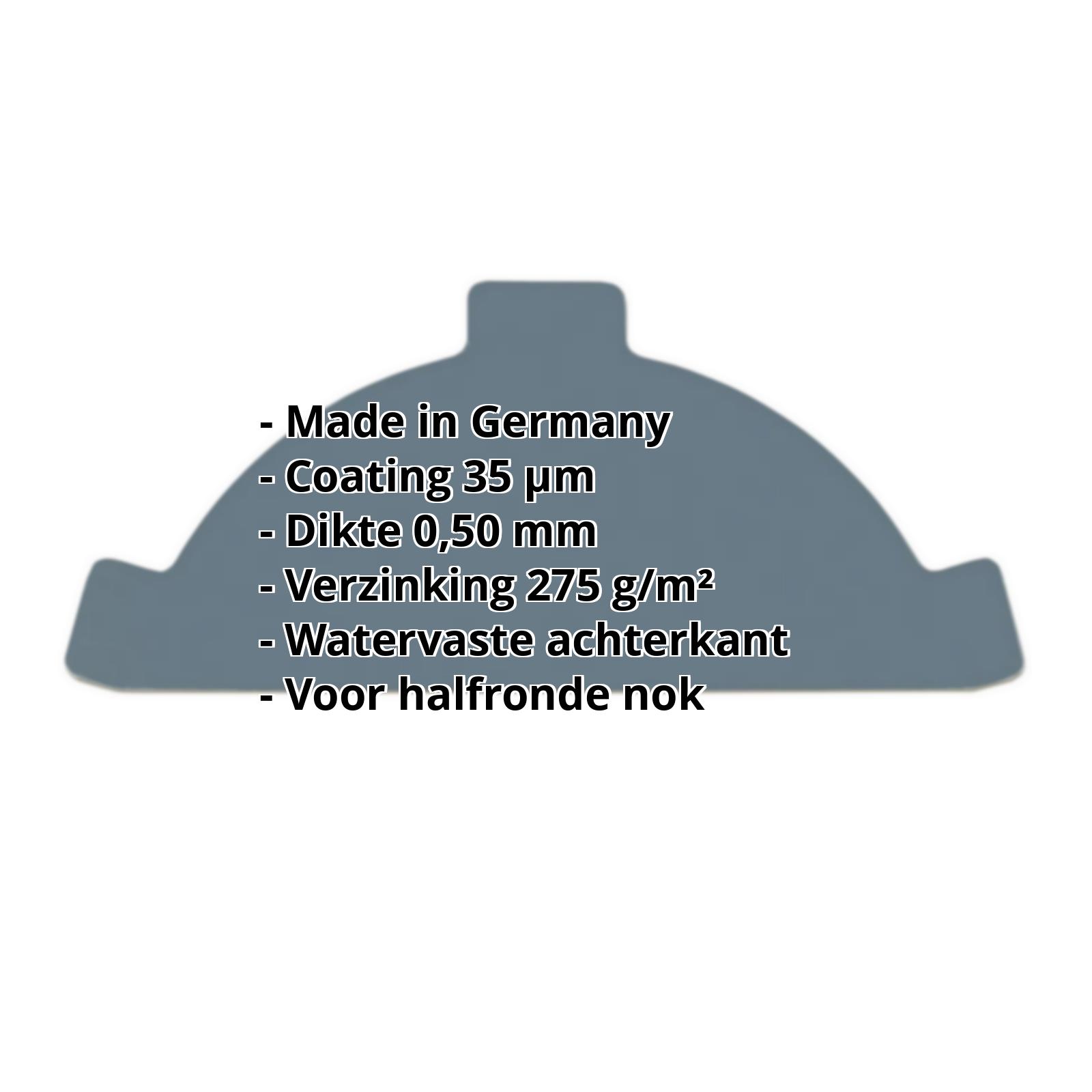 Nok afsluitstuk | 35 µm Mattpolyester | Staal 0,50 mm | 23 - Donkergrijs #2