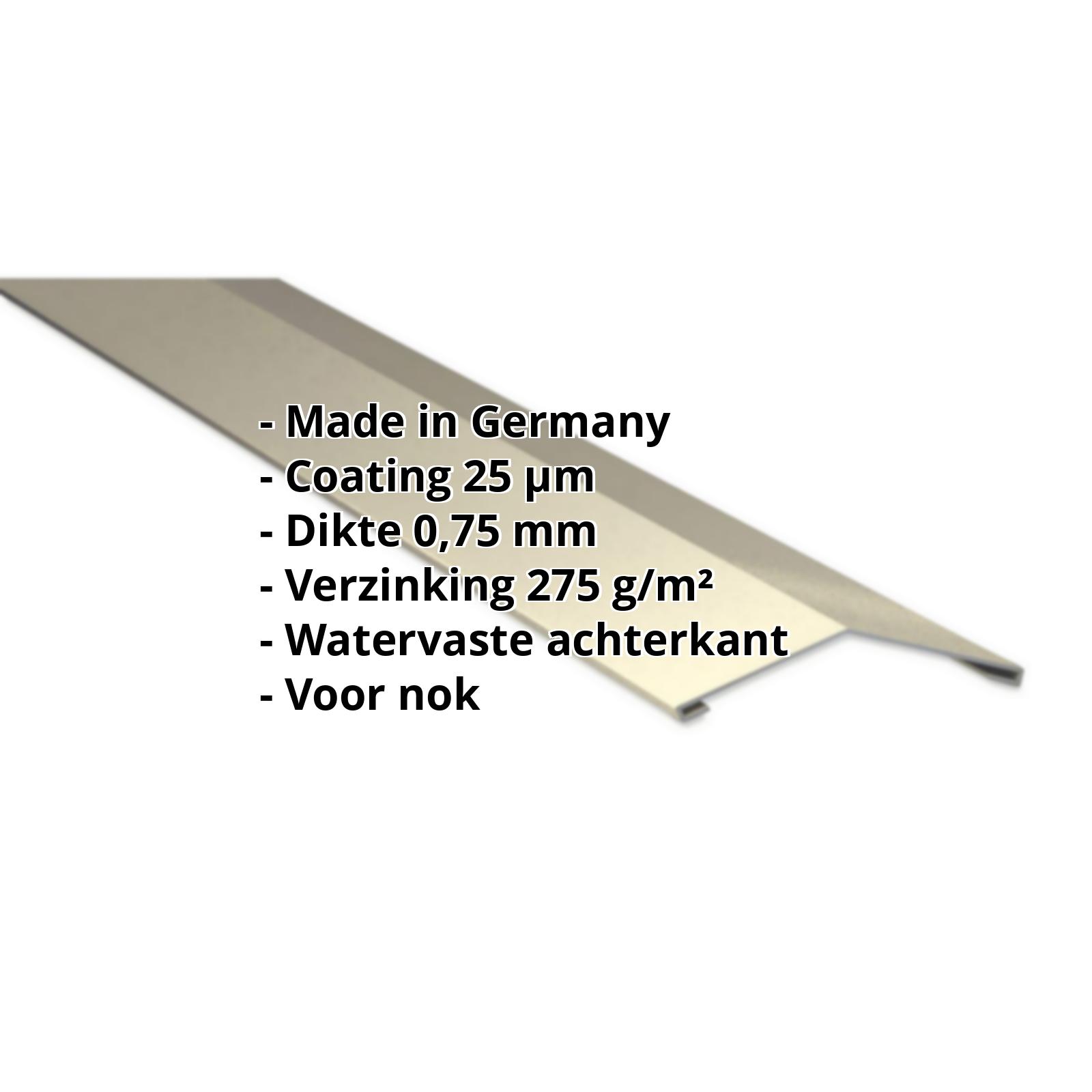 Nokstuk vlak | 145 x 145 mm | 150° | Staal 0,75 mm | 25 µm Polyester | 1015 - Licht ivoorkleurig #2