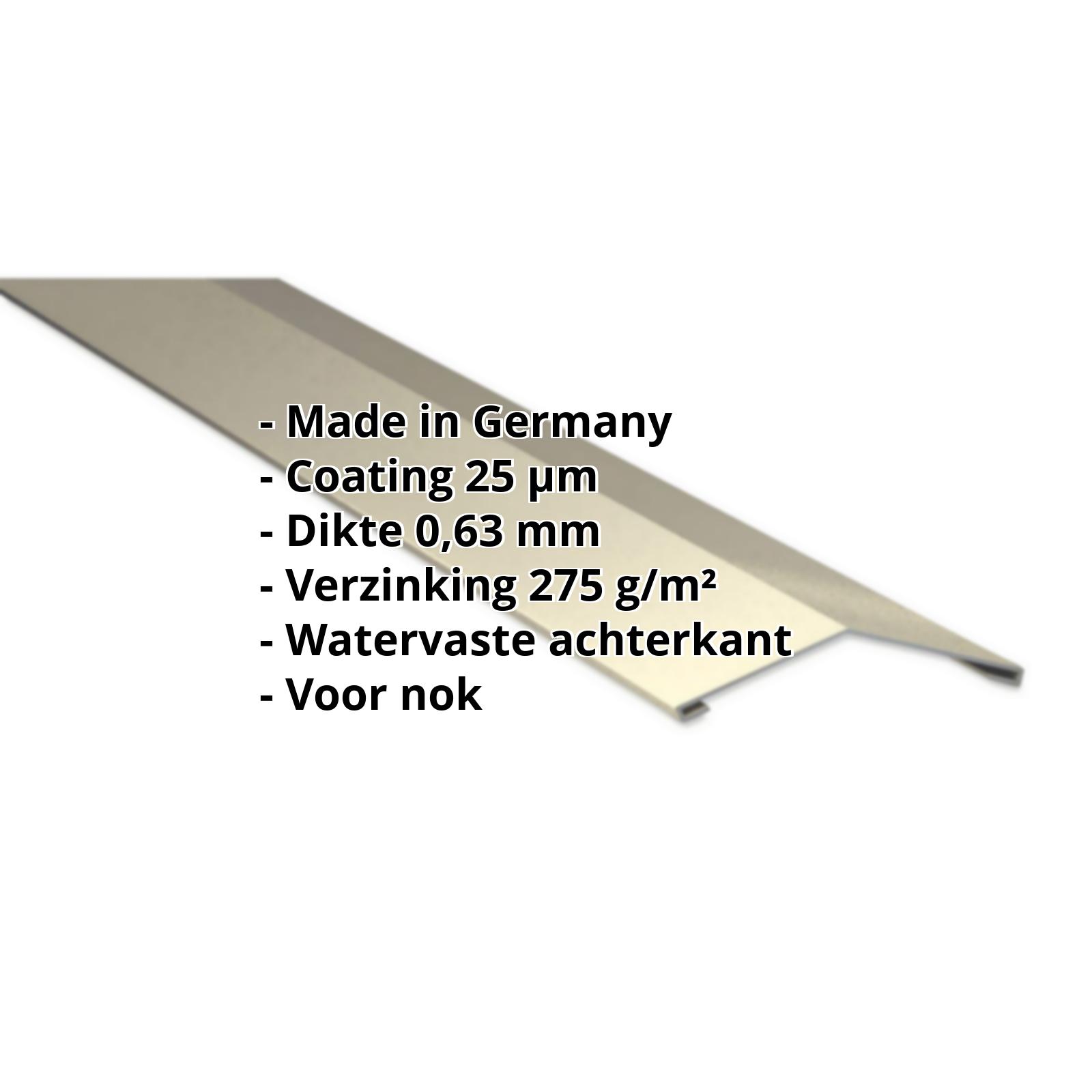 Nokstuk vlak | 25 µm Polyester | 145 x 145 mm | 150° | Staal 0,63 mm | 1015 - Licht ivoorkleurig #2
