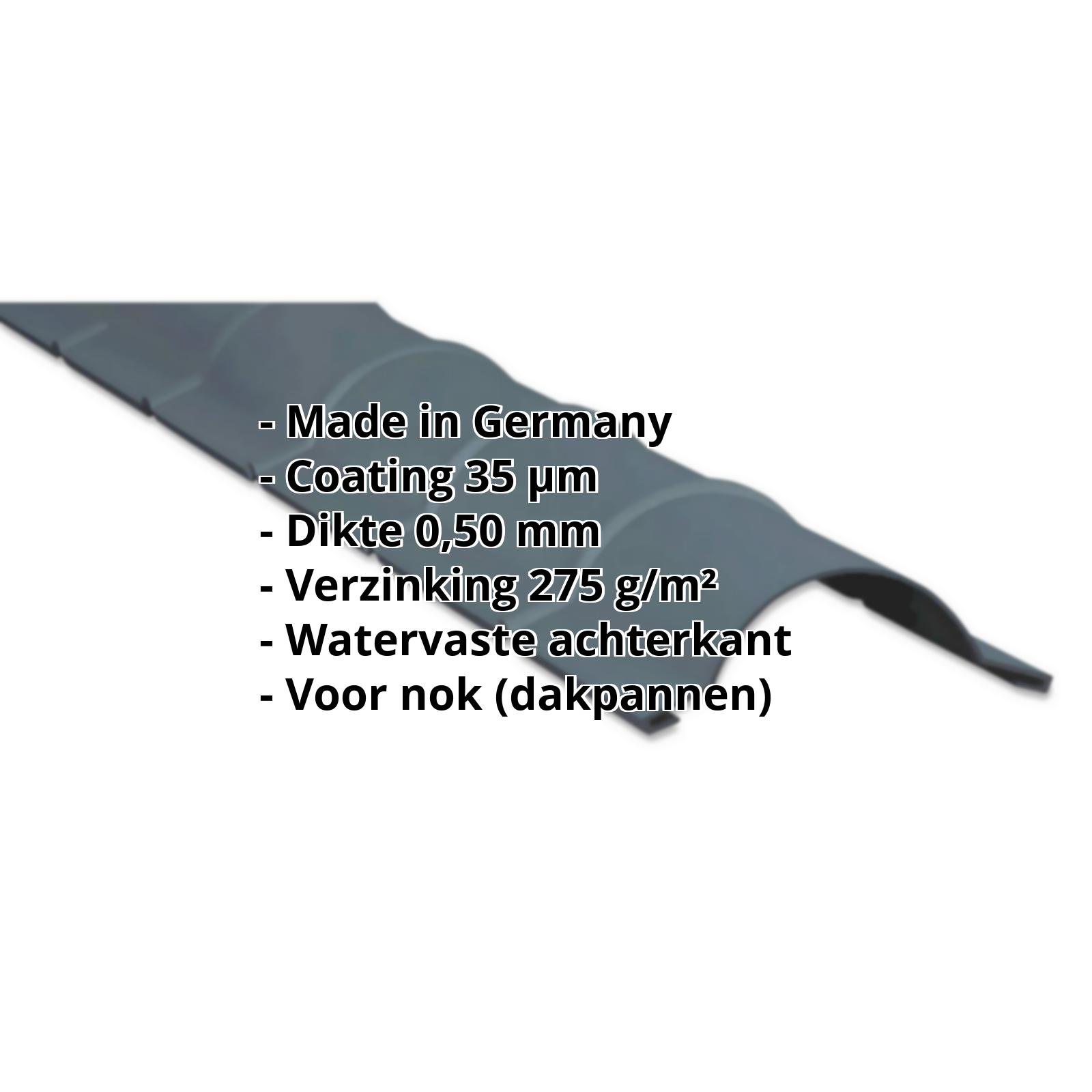 Ronde nok | 35 µm Mattpolyester | 1,86 m | Staal 0,50 mm | 23 - Donkergrijs #2