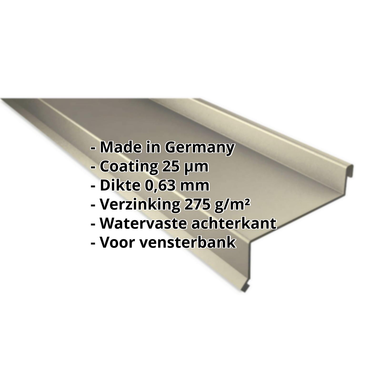 Vensterbank | 25 µm Polyester | 50 x 115 x 40 x 2000 mm | Staal 0,63 mm | 1015 - Licht ivoorkleurig #2