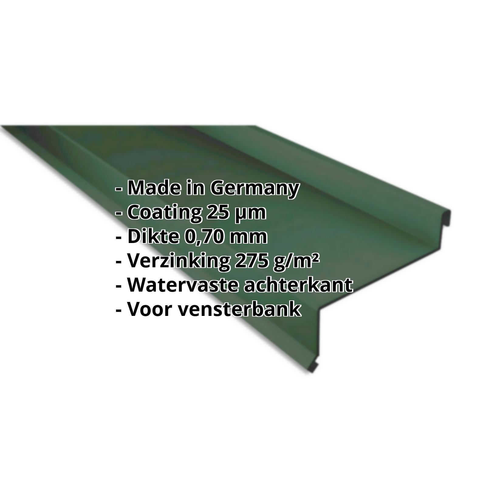 Vensterbank | 25 µm Polyester | 50 x 115 x 40 x 2000 mm | Aluminium 0,70 mm | 6005 - Mosgroen #2
