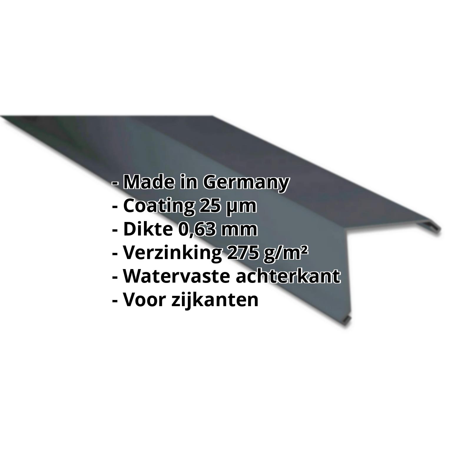 Windveer | 25 µm Polyester | 115 x 115 mm | Staal 0,63 mm | 7016 - Antracietgrijs #2