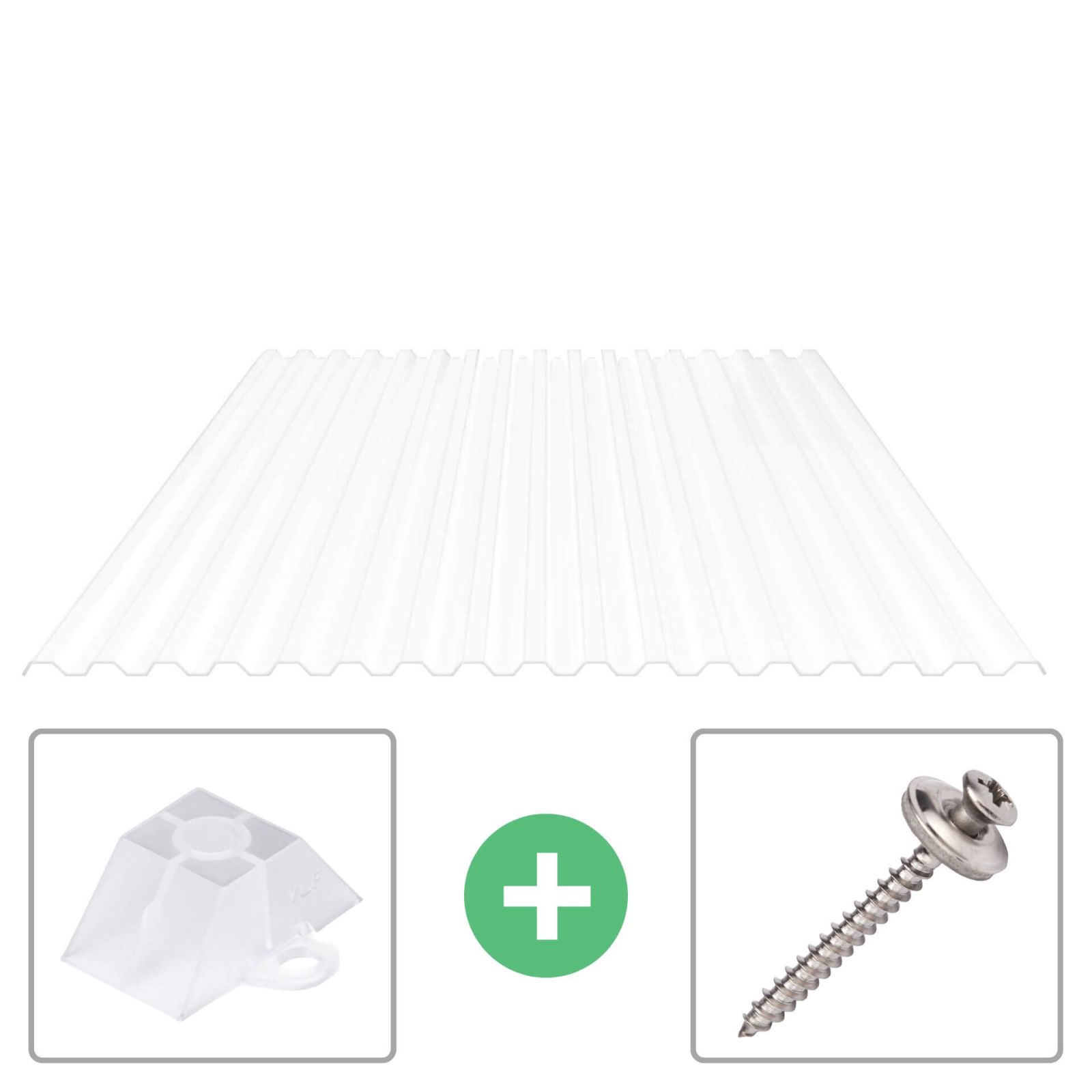 Polycarbonaat damwandplaat | 76/18 | Voordeelpakket | 1,30 mm | Opaal wit | Breedte 3,05 m | Lengte 2,00 m #1