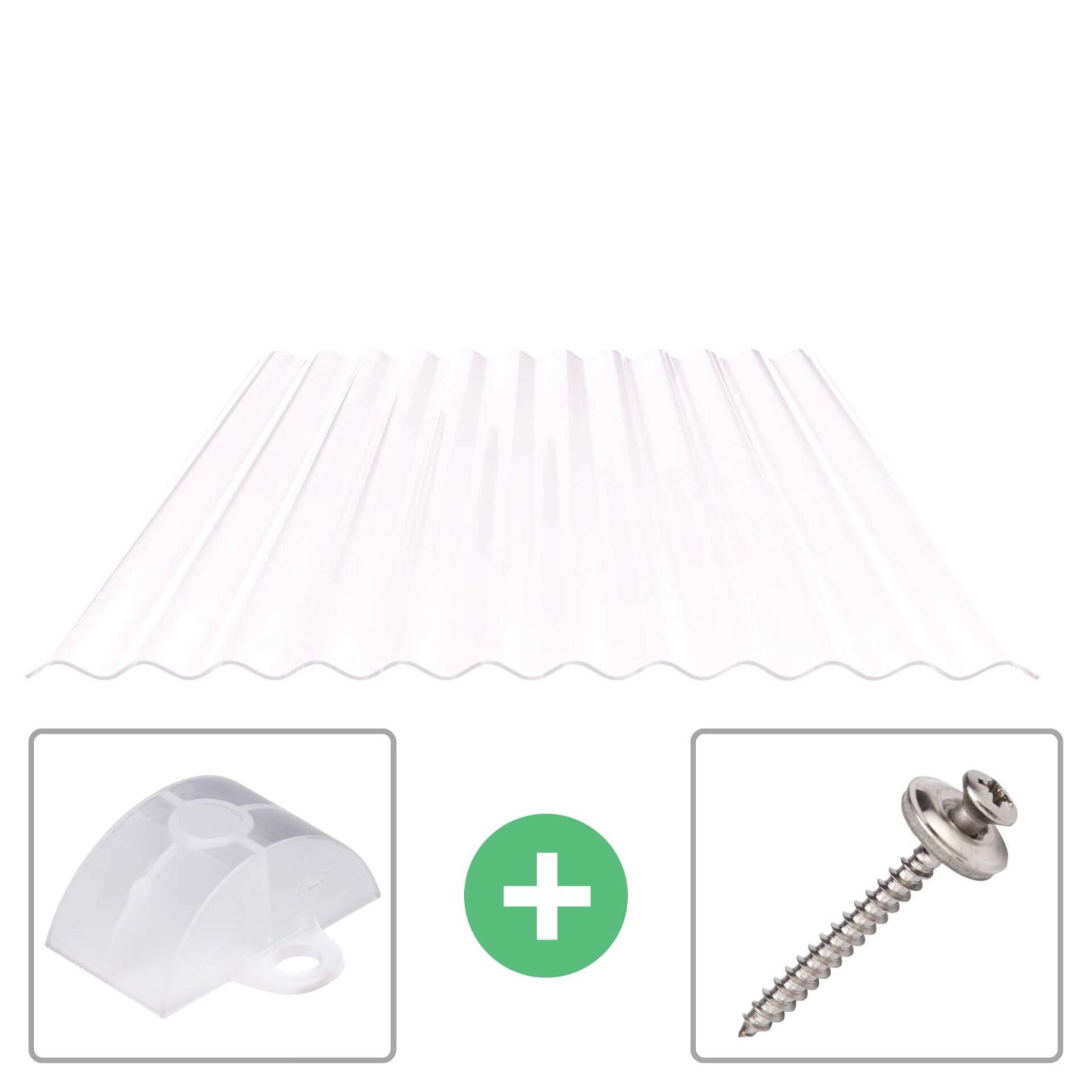 Polycarbonaat golfplaat | 76/18 | Voordeelpakket | 0,90 mm | Opaal wit | Dubbelzijdige UV-bescherming | Breedte 3,25 m | Lengte 2,0 #1