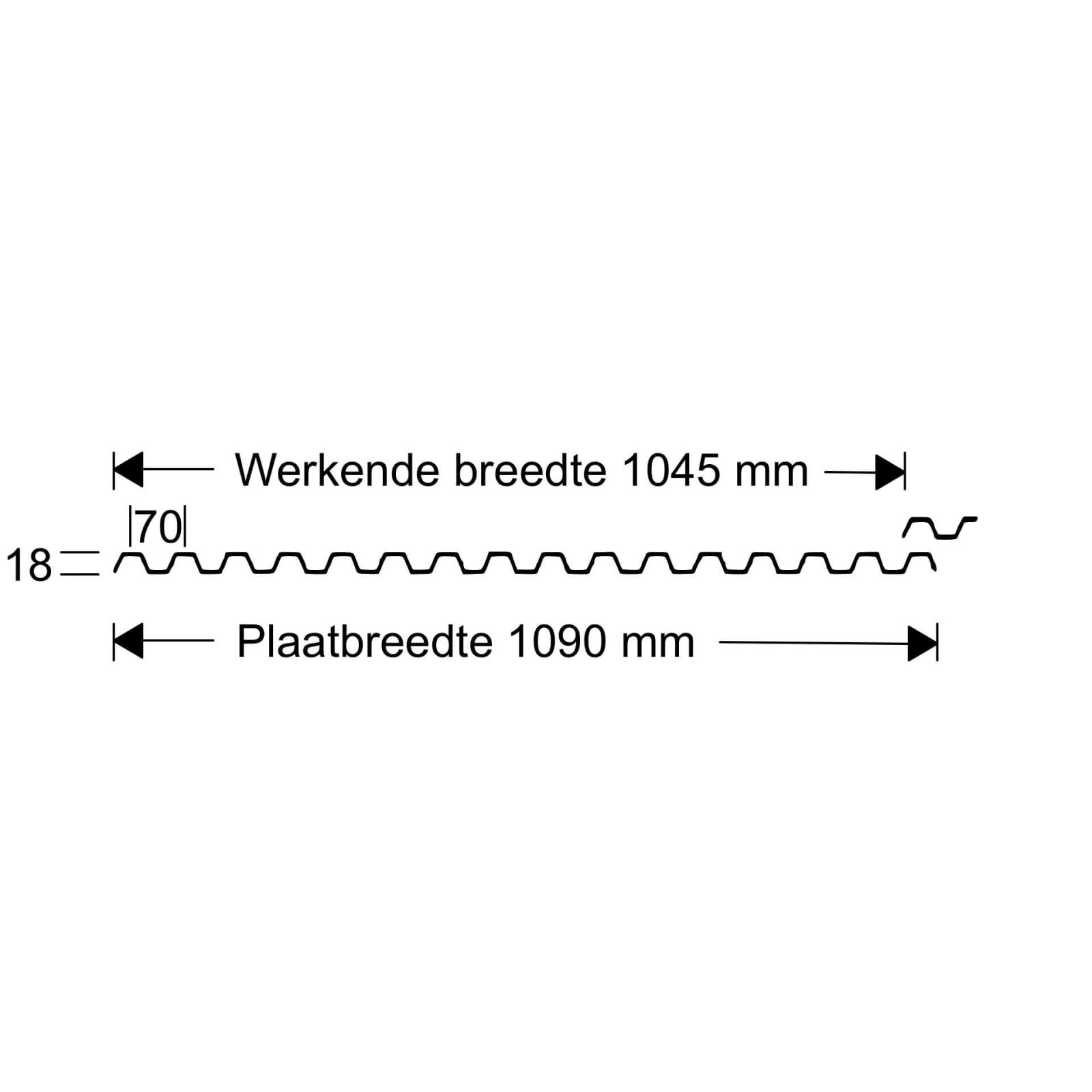 PVC damwandplaat | 70/18 | Voordeelpakket | 1,40 mm | Brons | Breedte 3,18 m | Lengte 2,00 m #8