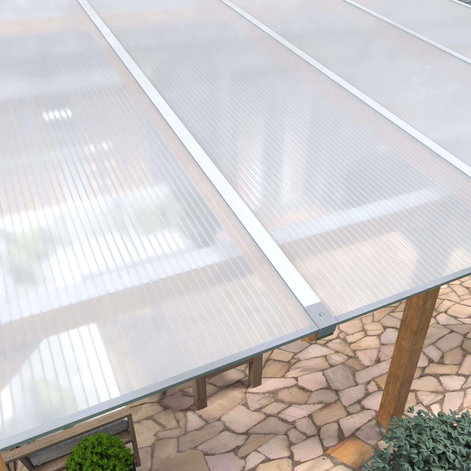 Acrylaat kanaalplaat | 16 mm | Profiel Zeven | Voordeelpakket | Plaatbreedte 1200 mm | Opaal wit | Breedte 3,79 m | Lengte 2,00 m #3