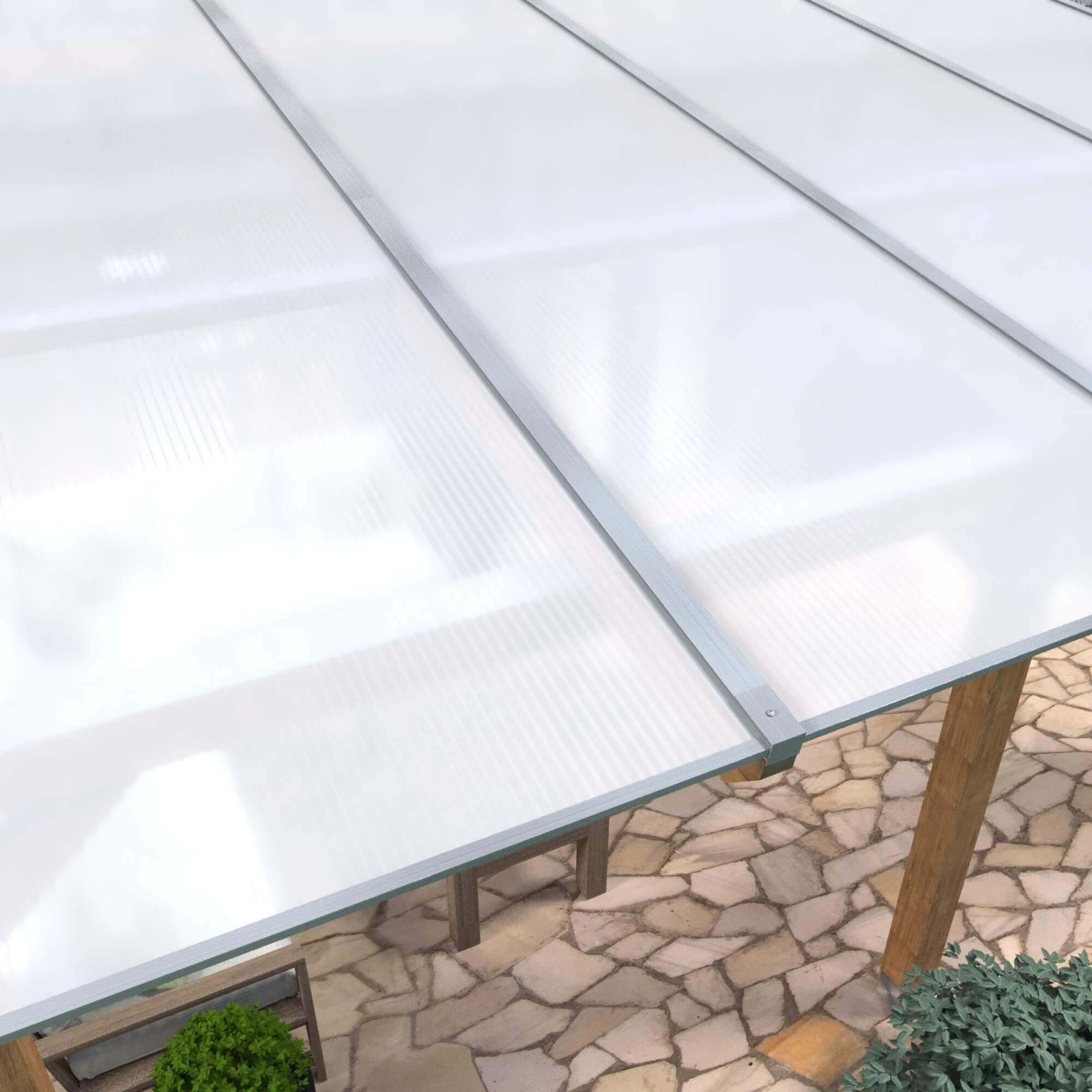 Polycarbonaat kanaalplaat | 16 mm | Profiel Mendig | Voordeelpakket | Plaatbreedte 1200 mm | Opaal wit | Breedte 3,75 m | Lengte 2,00 m #2