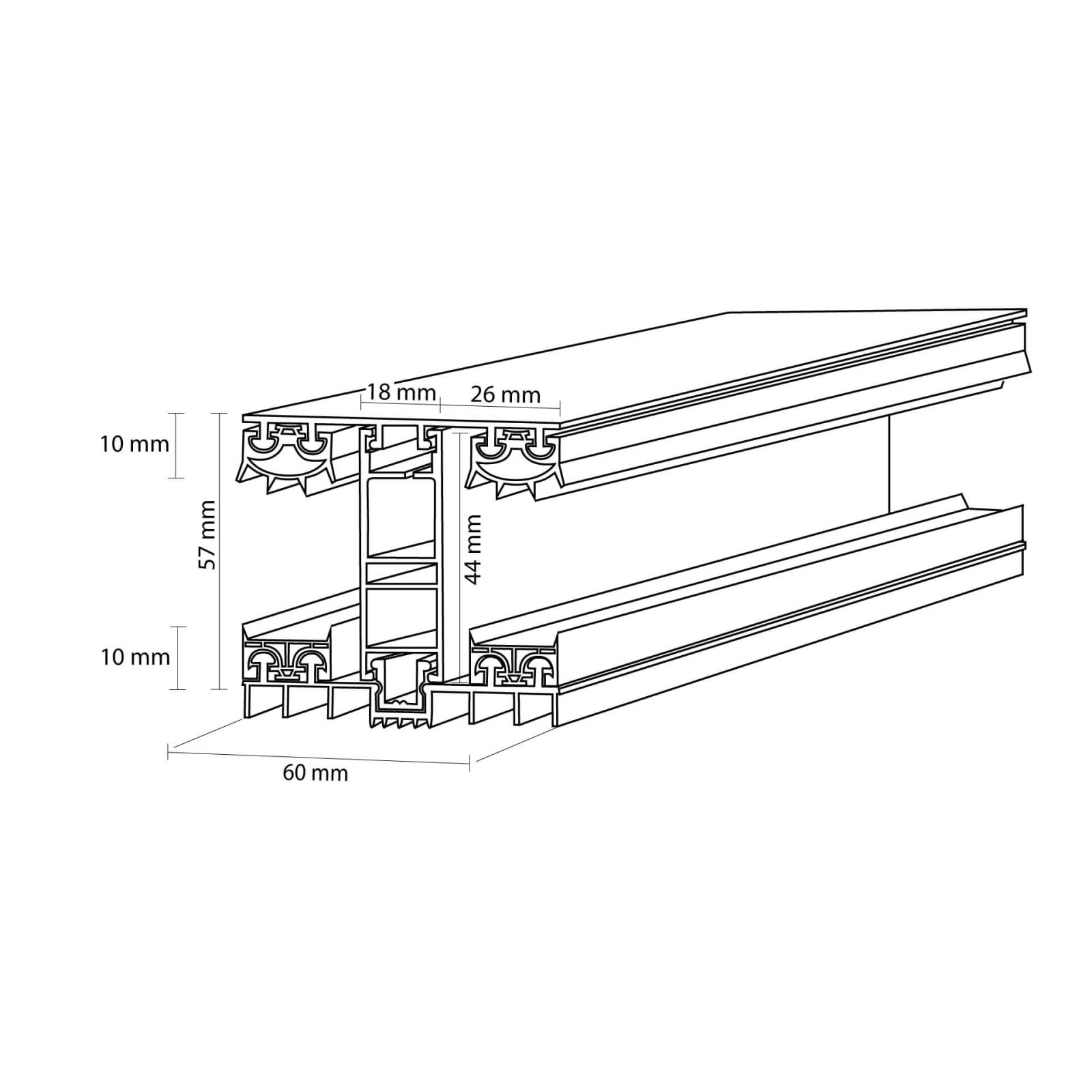 Polycarbonaat kanaalplaat | 25 mm | Profiel Mendig | Voordeelpakket | Plaatbreedte 980 mm | Helder | Extra sterk | Breedte 3,10 m | Lengte 2,00 m #8