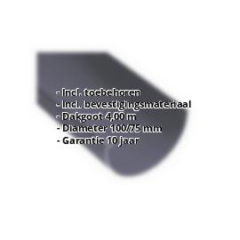 Kunststof dakgoot voordeelpakket 4 m | Ø 100/75 mm | Kleur grafiet #2