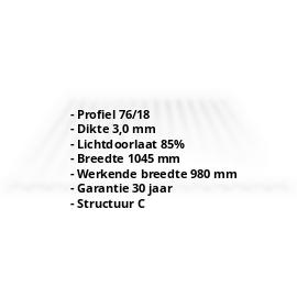 Acrylaat golfplaat | 76/18 | 3,00 mm | Helder | C-Structuur | 500 mm #2