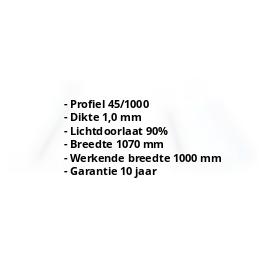 Polycarbonaat damwandplaat | 45/1000 | 1,00 mm | Helder | 500 mm #2