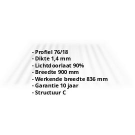 Polycarbonaat golfplaat | 76/18 | 1,40 mm | Helder | C-Structuur | 500 mm #2