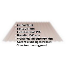 Polycarbonaat golfplaat | 76/18 | 2,80 mm | Brons | Honingraatstructuur | 500 mm #2