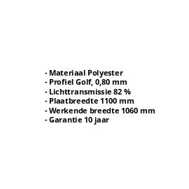 Polyester golfplaat | 177/51 | 0,80 mm | Naturel | 1220 mm #2