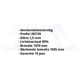 PVC damwandplaat | 207/35 | 1,50 mm | Helder, licht blauw getint | 500 mm #2