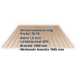 PVC damwandplaat | 70/18 | 1,00 mm | Brons | 500 mm #2