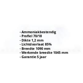 PVC damwandplaat | 70/18 | 1,20 mm | Helder, licht blauw getint | 500 mm #2
