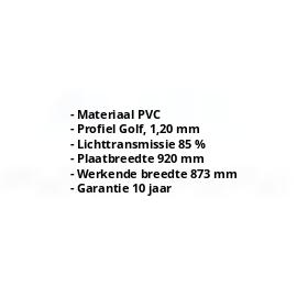 PVC golfplaat | 177/51 | Profiel 5 | 1,20 mm | Helder, licht blauw getint | 1250 mm #2