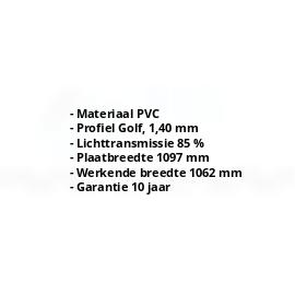 PVC golfplaat | 177/51 | Profiel 6 | 1,40 mm | Helder, licht blauw getint | 1250 mm #2